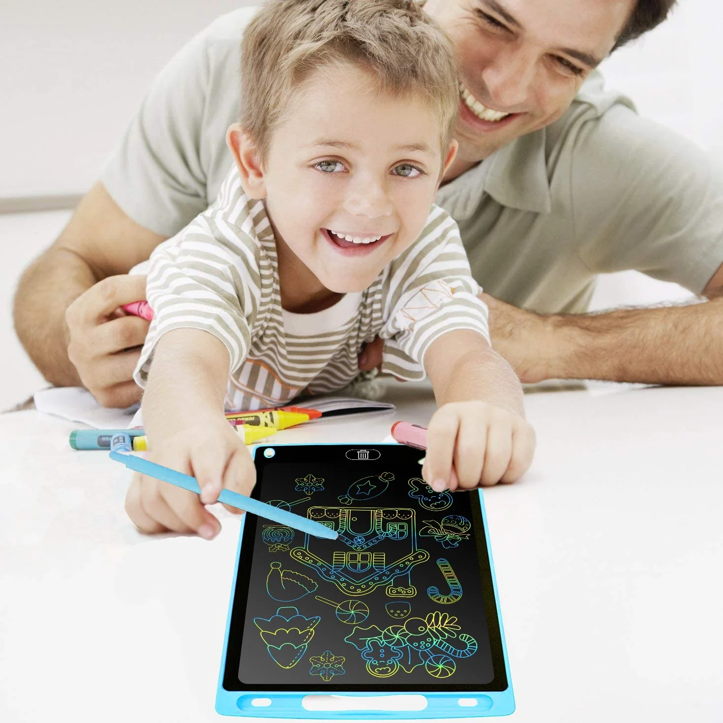 Frasheng Tablette d'écriture LCD colorée 12 Pouces pour Enfants