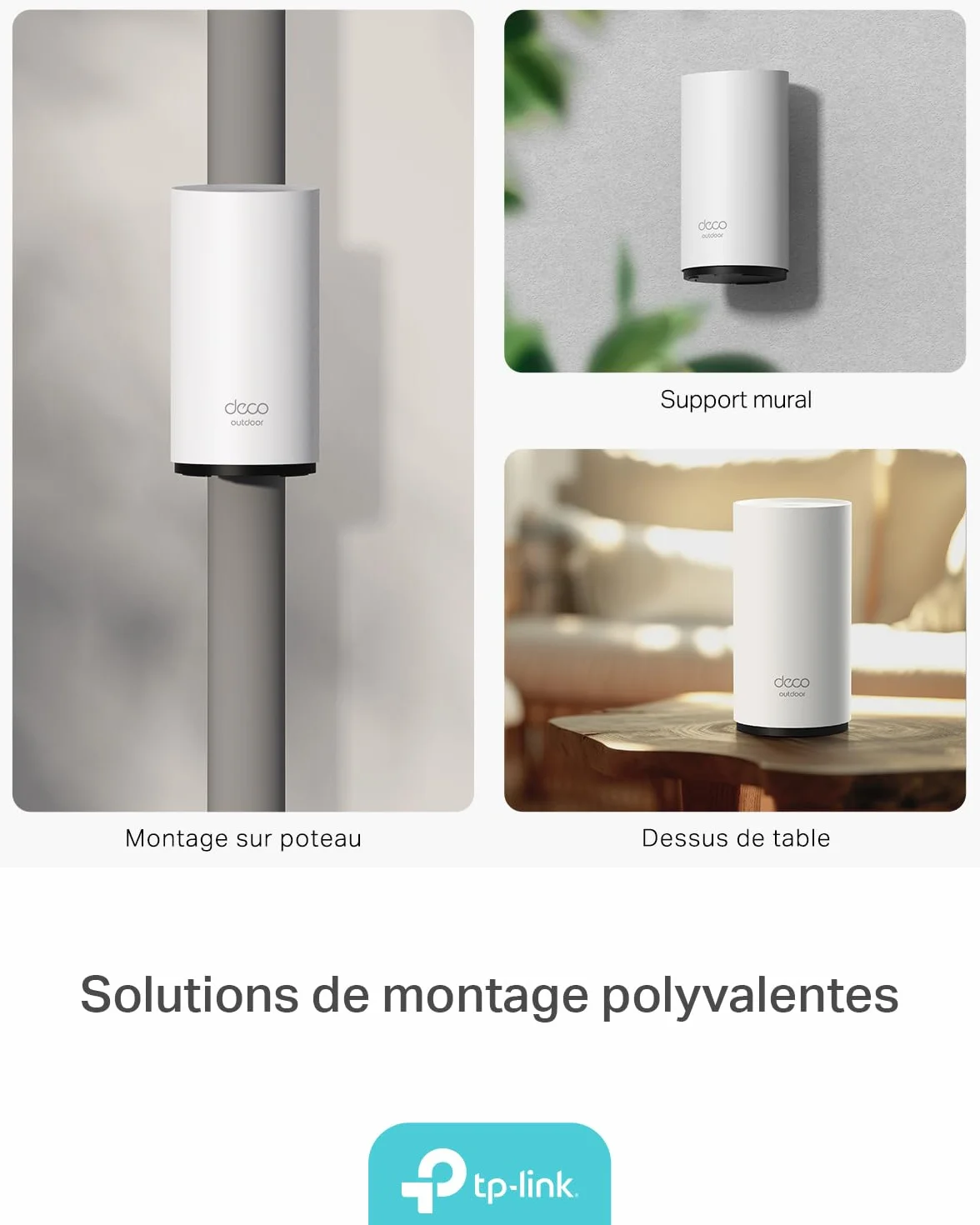 TP-Link Deco BE25-Outdoor Routeur WiFi 7 Mesh BE3600, Répéteur Extérieur/Intérieur, Double Bande, 2×2,5G, IP65, PoE/AC