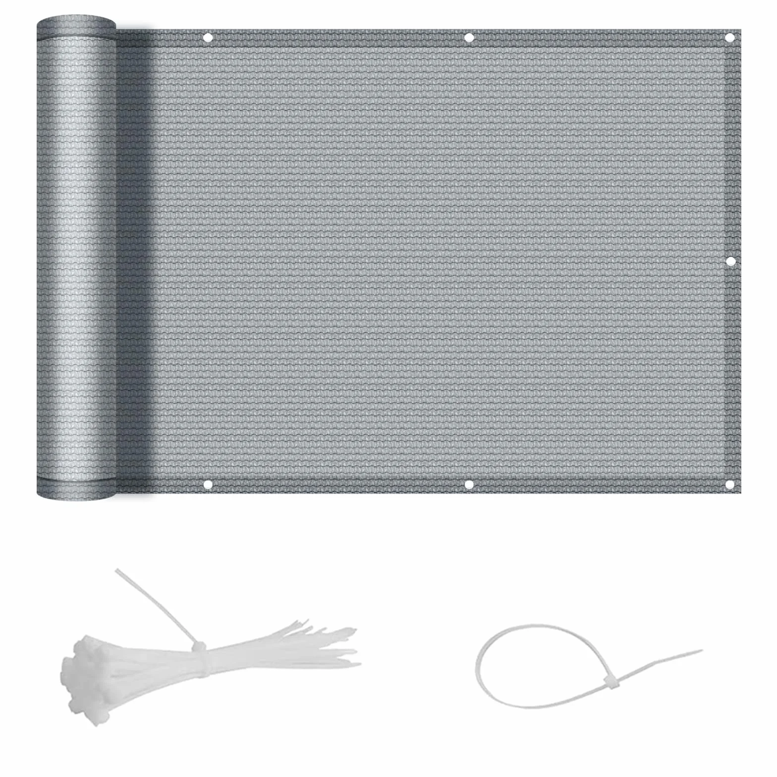 SUNNY GUARD Brise Vue Balcon 100x600cm HDPE Protection Solaire Respirabilité Gris