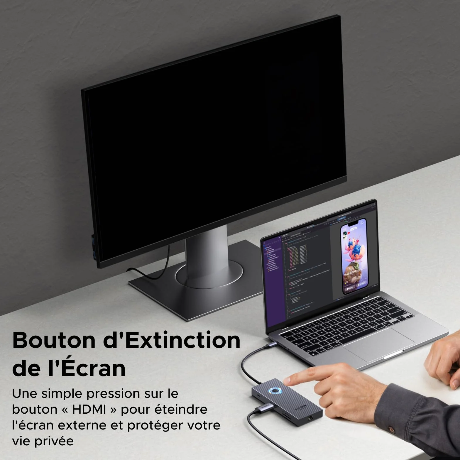 UGREEN Revodok Pro 1091 10Gbps Hub USB C Ethernet Gigabit HDMI 4K 60Hz Lecteur de Carte SD TF PD 100W 9 en 1 Dock USB C Compatible MacBook iPad Air iPhone
