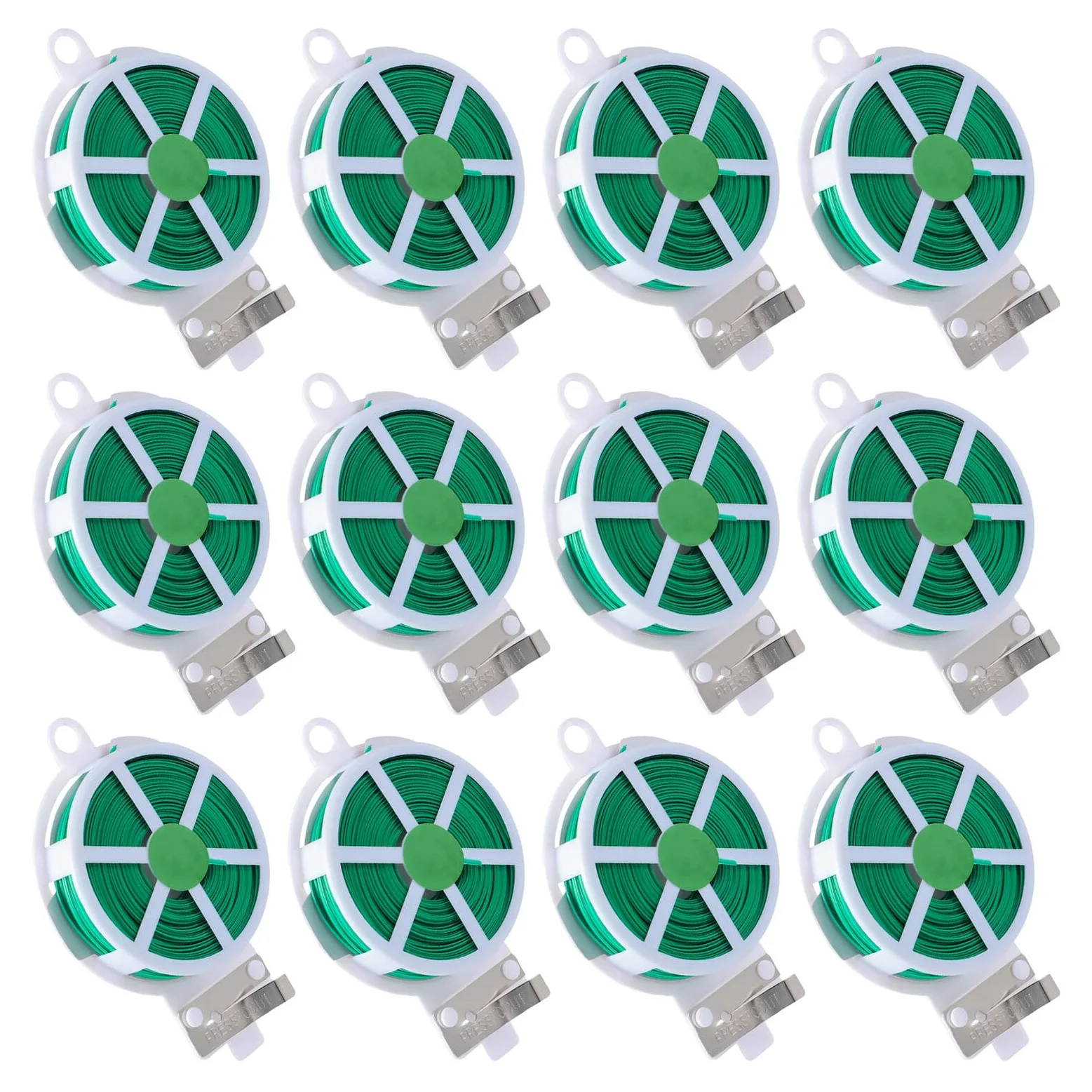 Yardenfun 12 Rouleaux de Fil de Jardinage Vert Plastifié 50M Attaches Torsadées Résistantes pour Plantes Grimpantes Tomates et Rosiers Fil de Ligature Flexible et Réutilisable pour Support