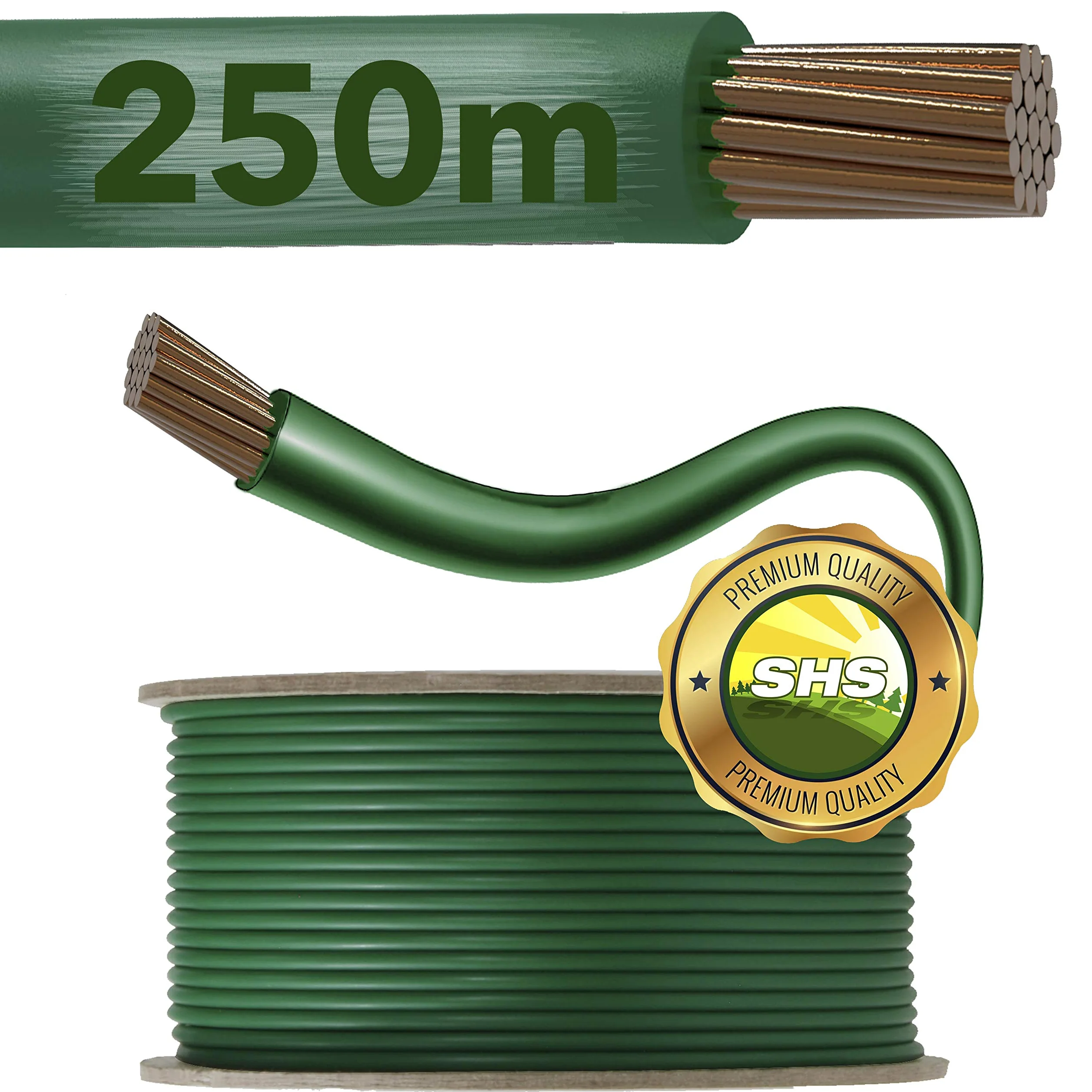 Câble de délimitation, de 250 m, pour Tondeuse, Robots à Gazon, kit d'accessoires pour câble de Recherche, Compatible avec Gardena, Bosch, Husqvarna, Worx, Honda, ROBOMOW, iMow, diamètre : 2,7 mm