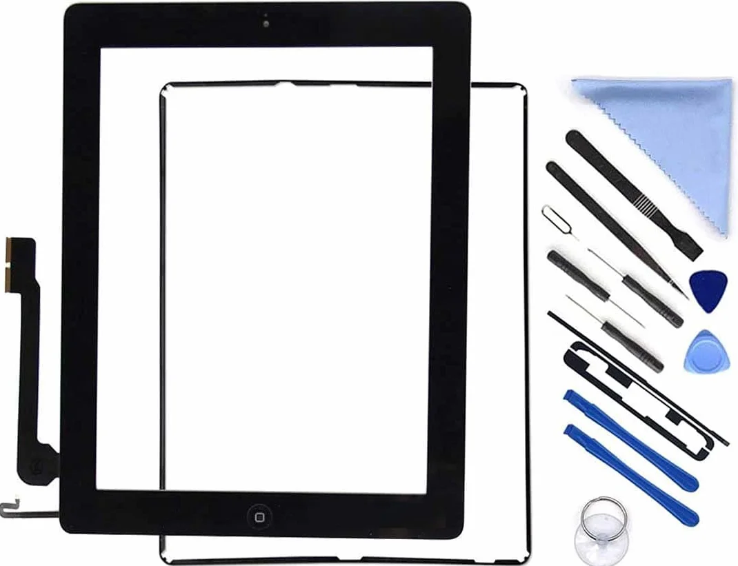 Écran tactile iPad 4 A1458 A1459 A1460 Noir avec bouton Home et kit d'outils