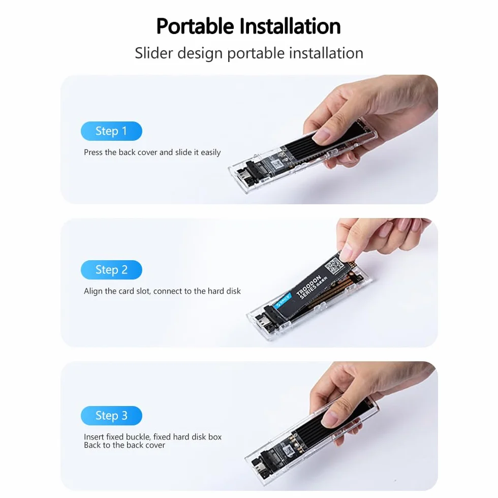Boîtier SSD M.2 NVMe Adaptateur USB 3.1 Gen2 pour PCIe NVMe M-Key 2230/2242/2260/2280