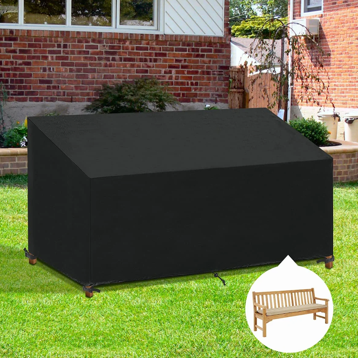 Housse Banc de Jardin 4 Places Imperméable Anti-UV 185x69x65/96cm
