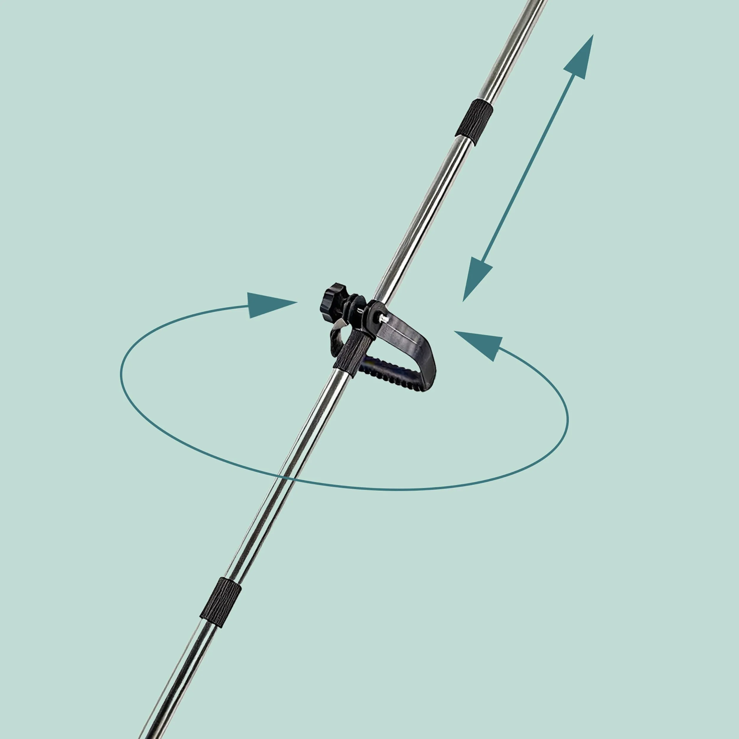 Râteau Plage Relaxdays, Tamis 40 cm, Manche 140 cm, Chasse au trésor/détecteur de métaux & pêche, INOX argenté
