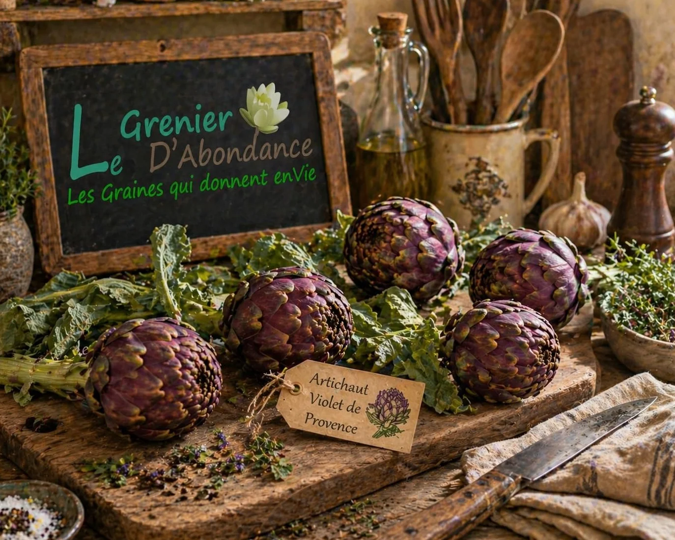 Le Grenier d'Abondance ARTICHAUT Violet de Provence Cynara scolymus 10 graines