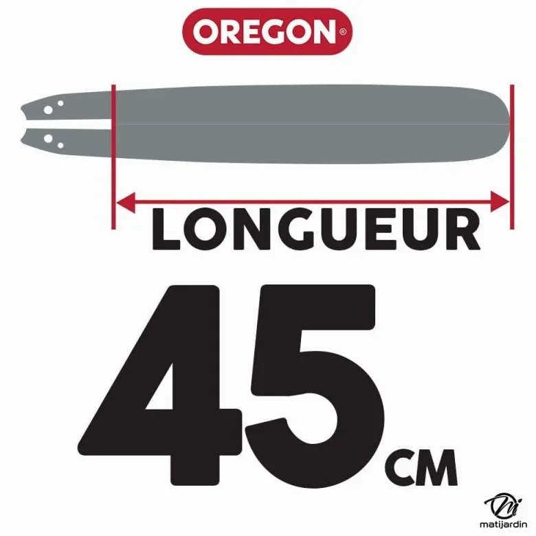Matijardin - Guide tronçonneuse Oregon 180SDEA095 Single Rivet 45 cm