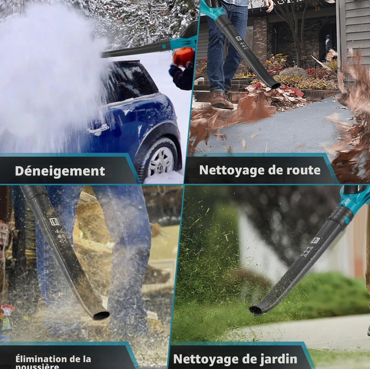 Yofidra Souffleur Feuille sans Fil avec Batterie 360 km/h, 5 Vitesses | 480 m³/h Débit d'air, avec 2 Batteries de 3 000 mAh, Moteur sans Balais, pour Le Jardin, la Terrasse et la Voiture