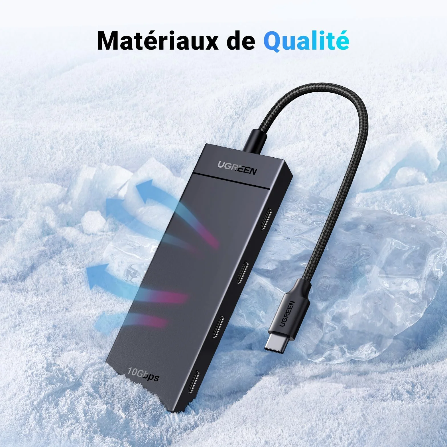 UGREEN 10Gbps Hub USB C 3.2 Gen2 Adaptateur Multiport 30CM Compatible MacBook iPad Pro Air Mac Mini M4 Surface