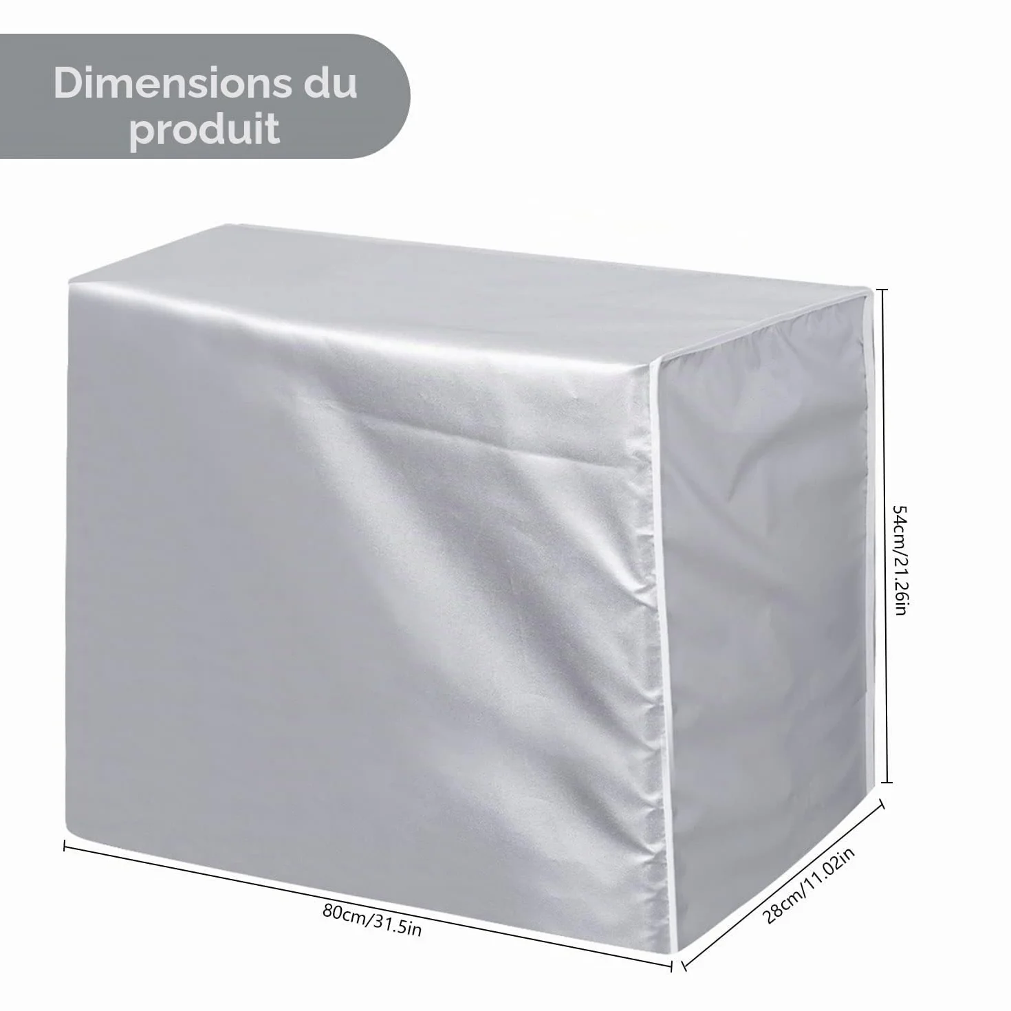 Housse Climatiseur Extérieur Imperméable Anti Poussière 80x28x54cm