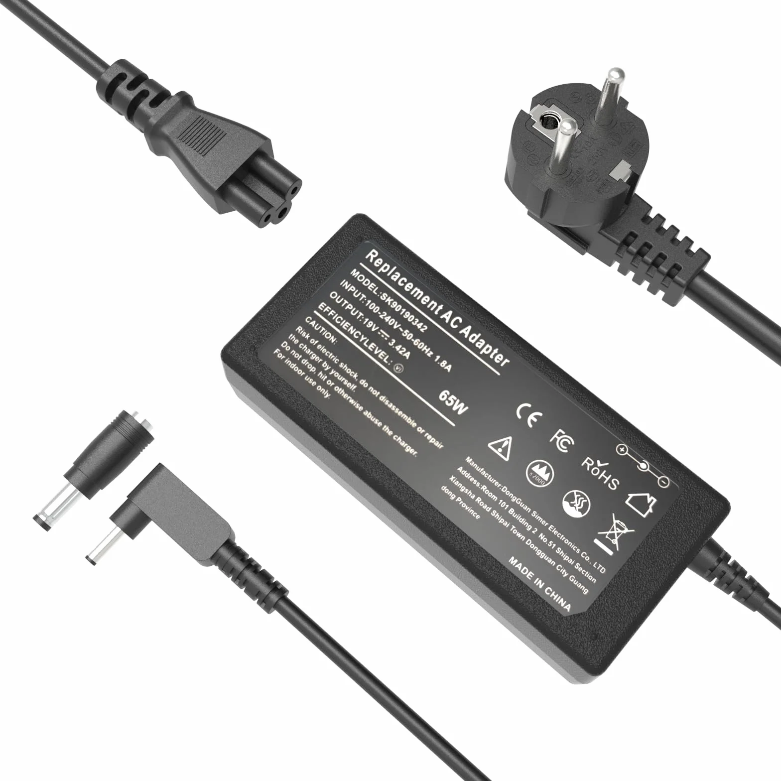 Chargeur Ordinateur Portable 65W pour Acer Aspire 3 5 15 A315 A515-44 A515-45 A515-46 A515-54 A515-55 A515-56 N20C5 N15Q8 N15Q9 N16P1 Swift Spin 5 3 1 Chromebook 11 14 15 CB3 CB5 C738T C740