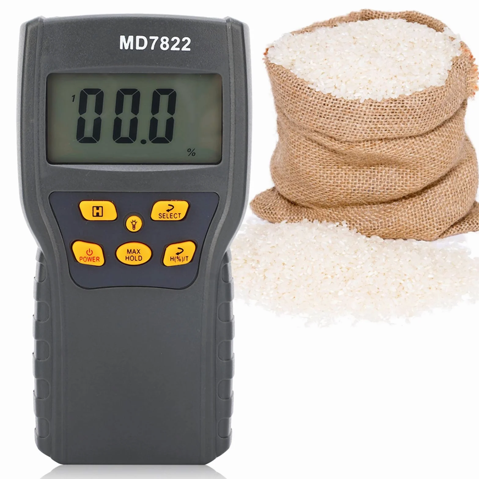 FTVOGUE Testeur Précis D'humidité D'affichage Numérique de Mètre D'humidité de de MD-7822 pour Le Soja de Riz