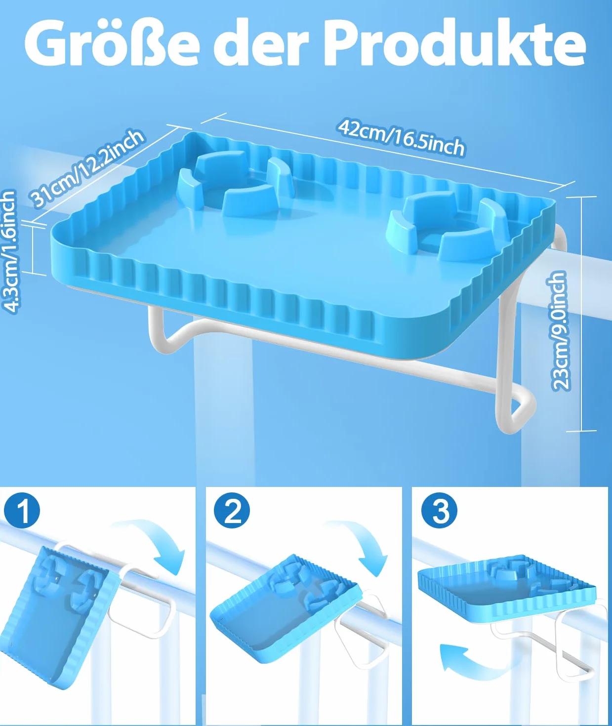 Table de piscine bar portable bleu pour piscines hors sol rondes rectangulaires ovales accessoires