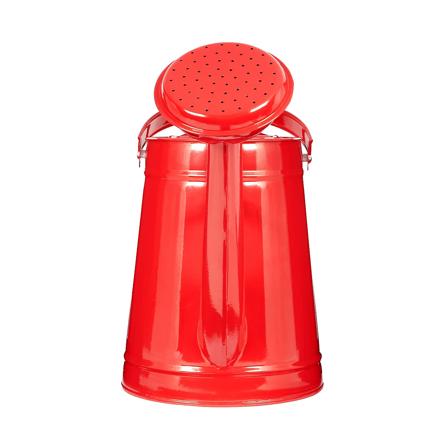 Tierra Garden Arrosoir d'extérieur en métal, acier galvanisé de 1,2 gallon avec tête d'arrosage - Rouge