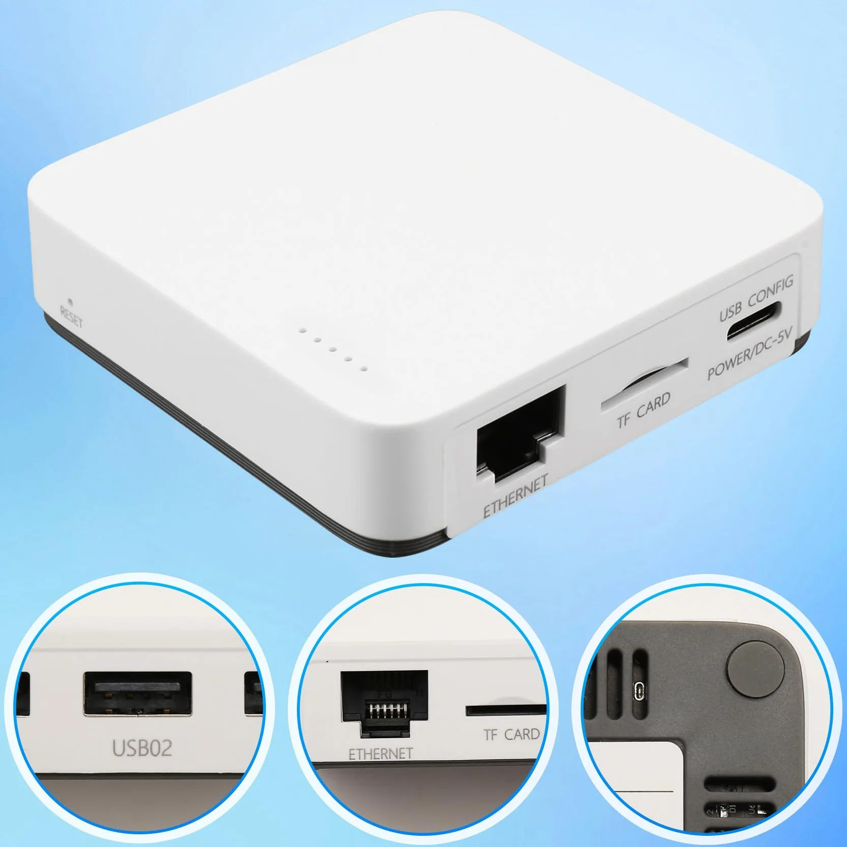 Serveur d'impression filaire USB 3 ports partage réseau 100 M WiFi BT4.0 prise UE