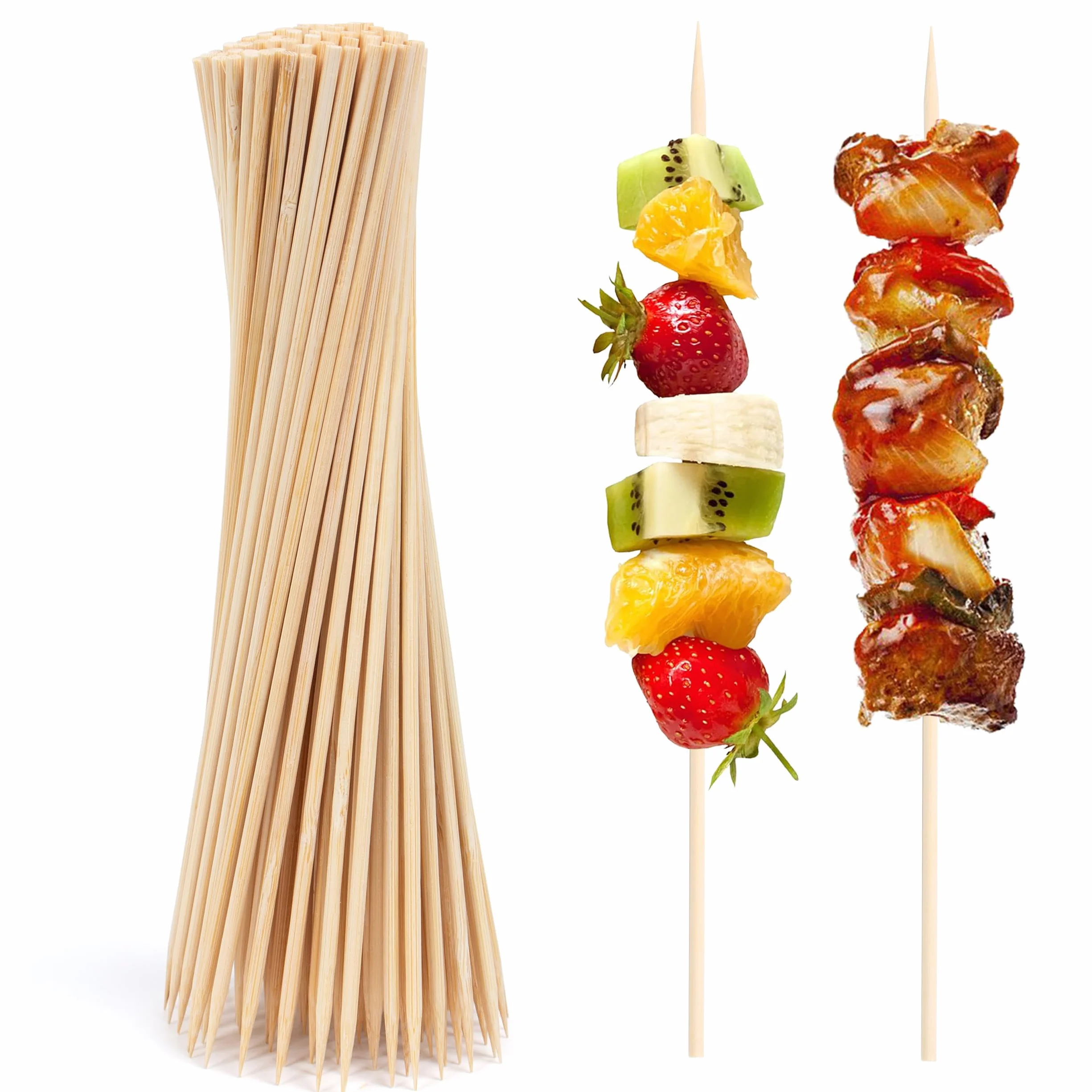 Lot de 100 brochettes en bambou 20 cm pour barbecue