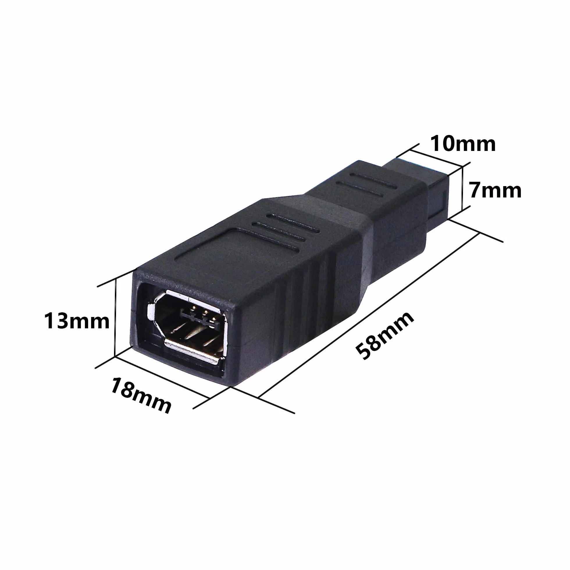 Lot de 2 adaptateurs IEEE1394 FireWire 400 vers FW 800 6 broches femelle à 9 broches mâle
