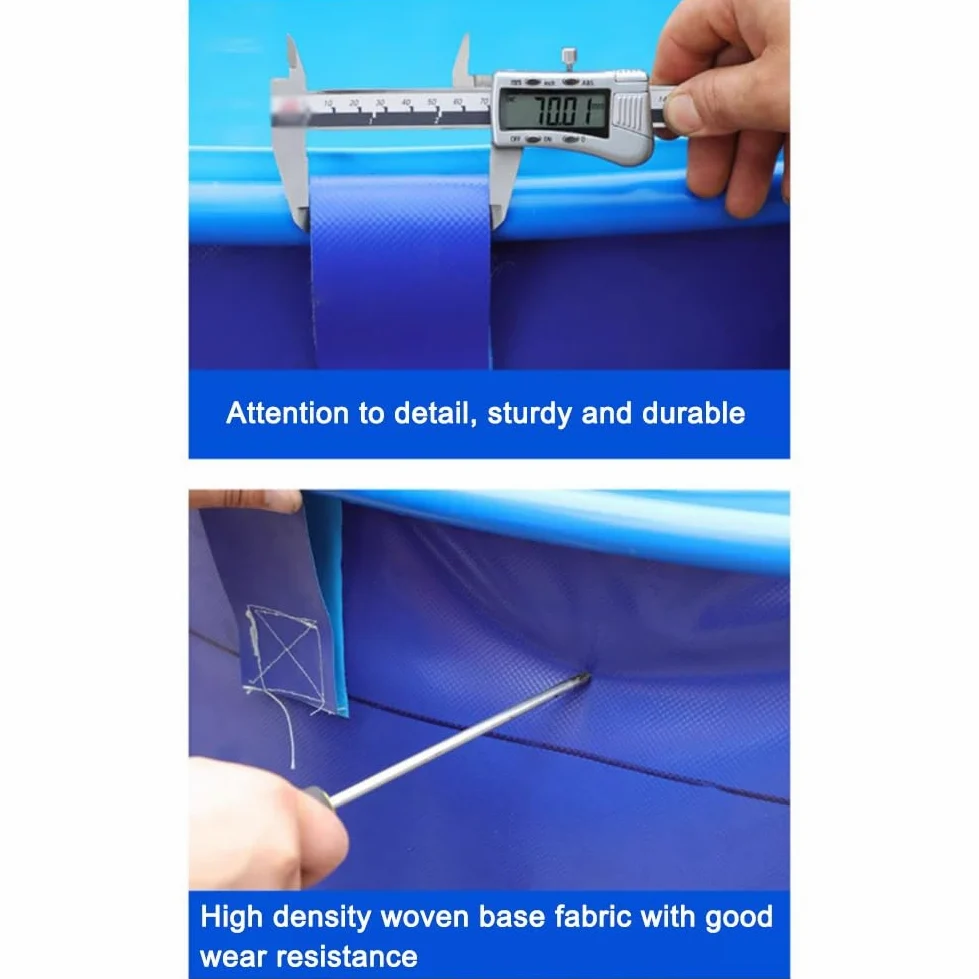 Bassin à poissons pliable en PVC pour carpes koï et aquatiques – Design rond épais durable pour une utilisation hors sol, idéal pour la décoration de jardin et les solutions d'irrigation