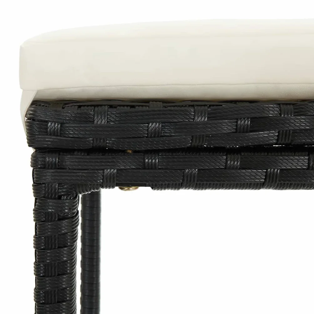 Ensemble de Bar de Jardin 5 pcs Résine tressée Noir Toshilian