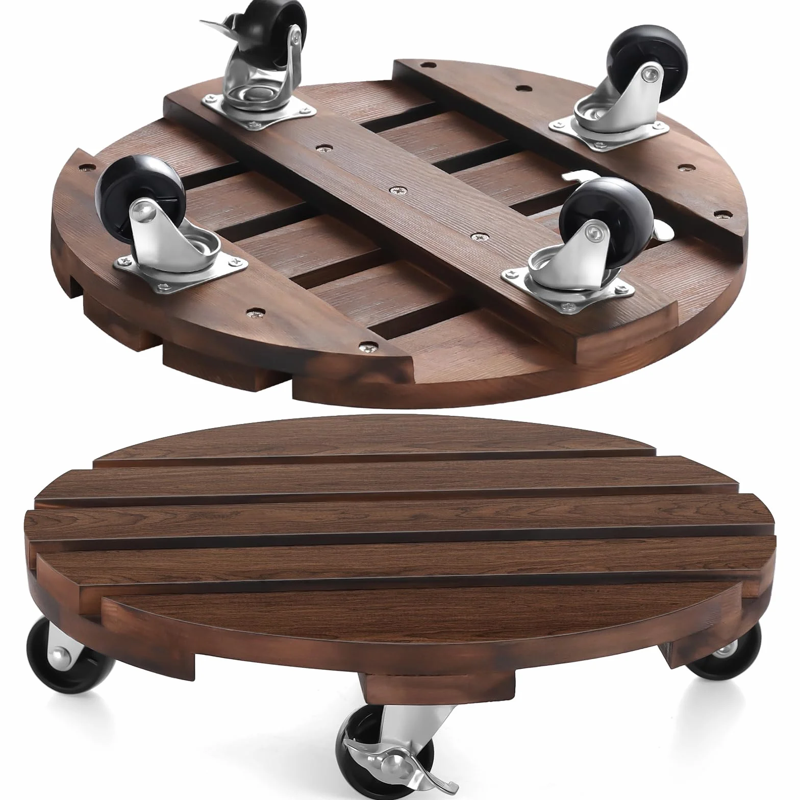 HOHY Chariot pour plantes d'extérieur résistant aux intempéries 2 x 30 cm avec roues pivotantes 360°