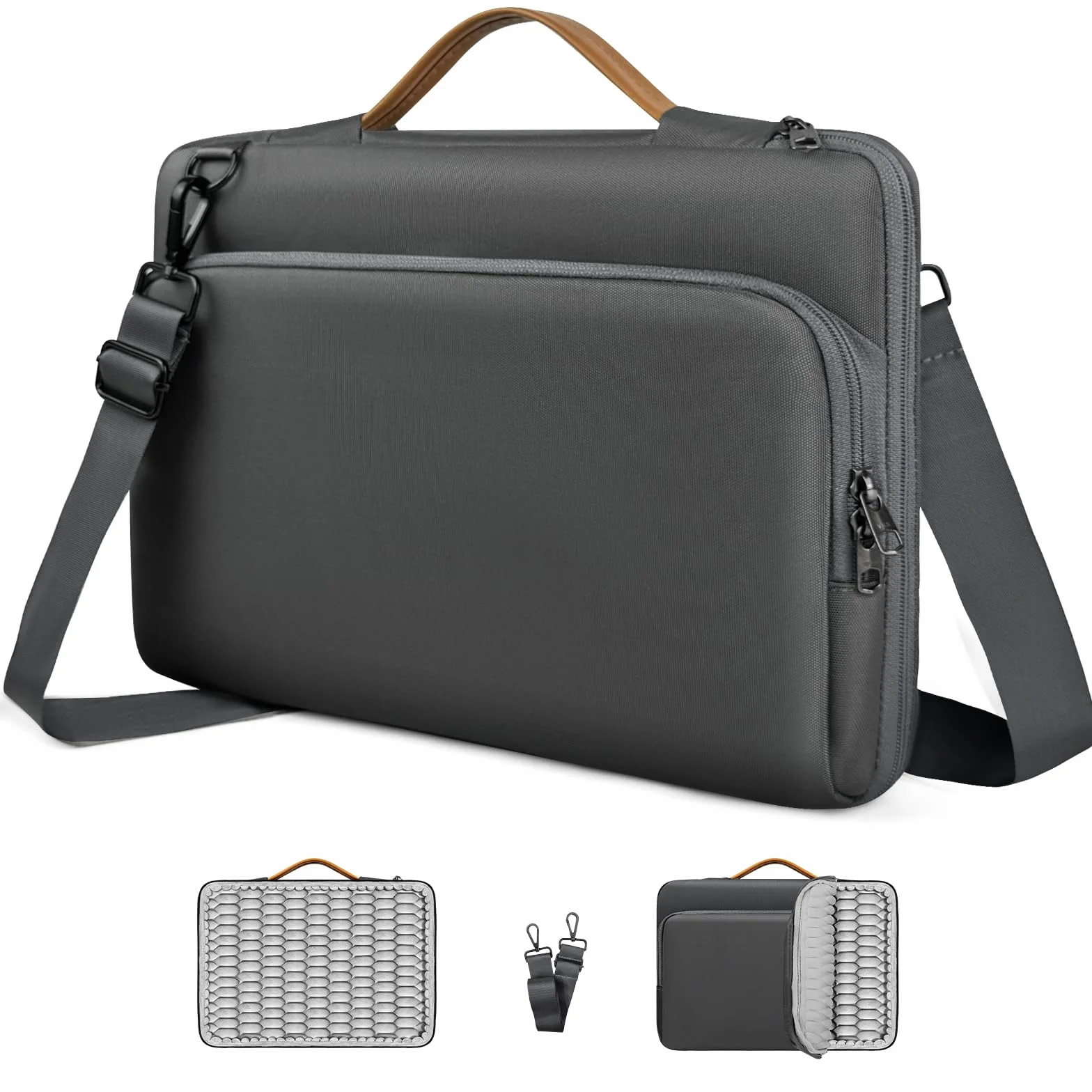 NIMOSA 15.6 Pouces Sac Ordinateur Portable Imperméable Mallette Bandoulière Porte Document Sac de Messager YKK zip Travail Université