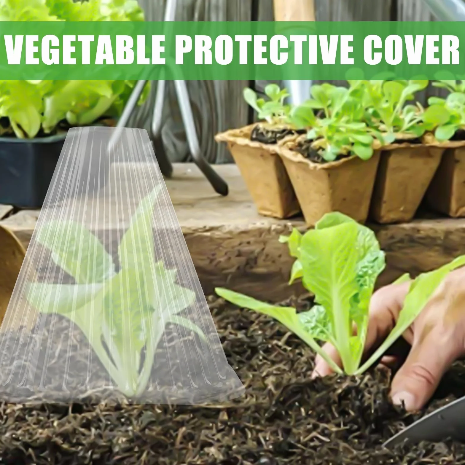 BAIFULAI Lot de 30 chapeaux de plantes transparents Ø 19 cm réutilisables protection contre oiseaux limaces gel