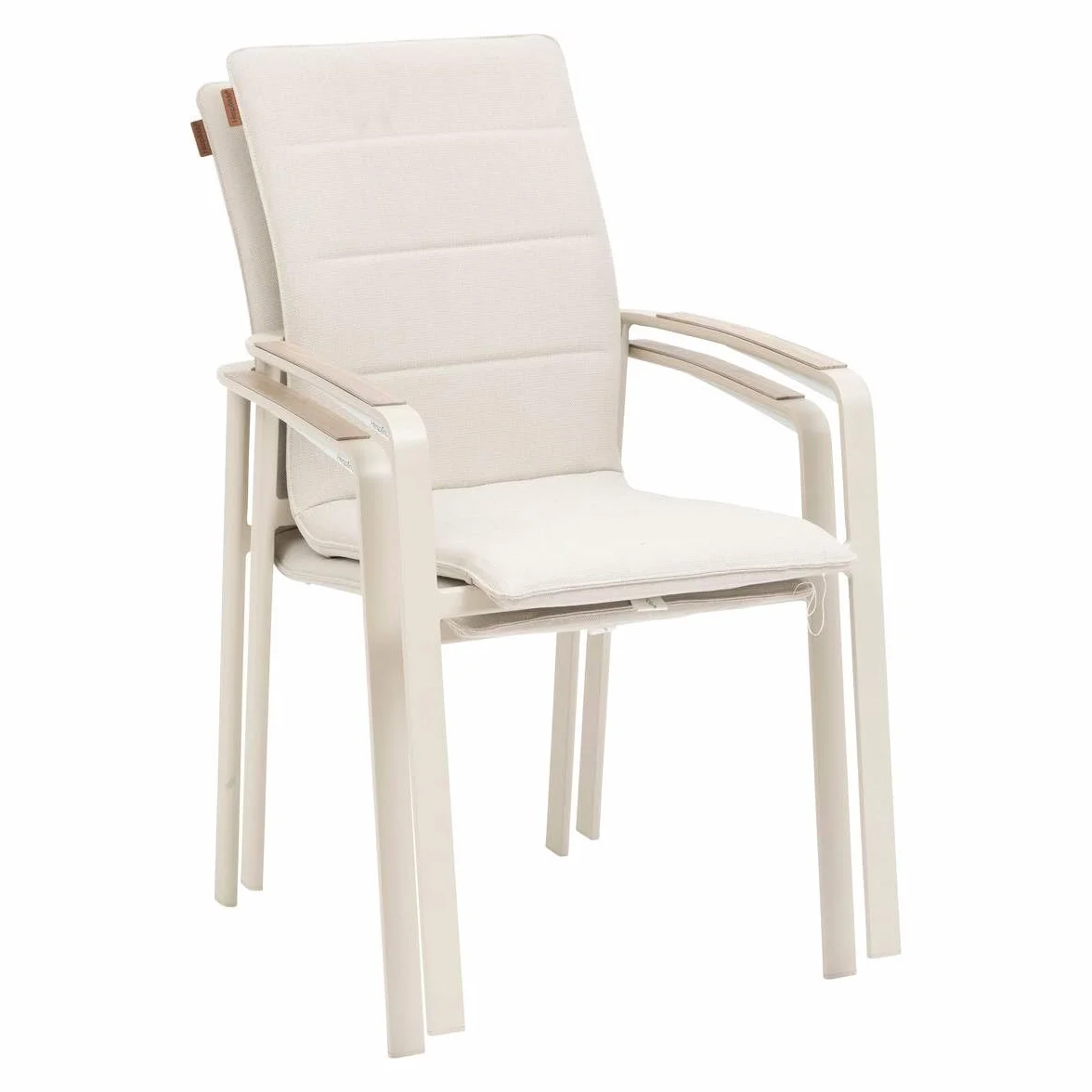 Fauteuil de Jardin Empilable Hespéride Diese Argile et Ivoire Anti-Rouille Tissu Déperlant Séchage Rapide