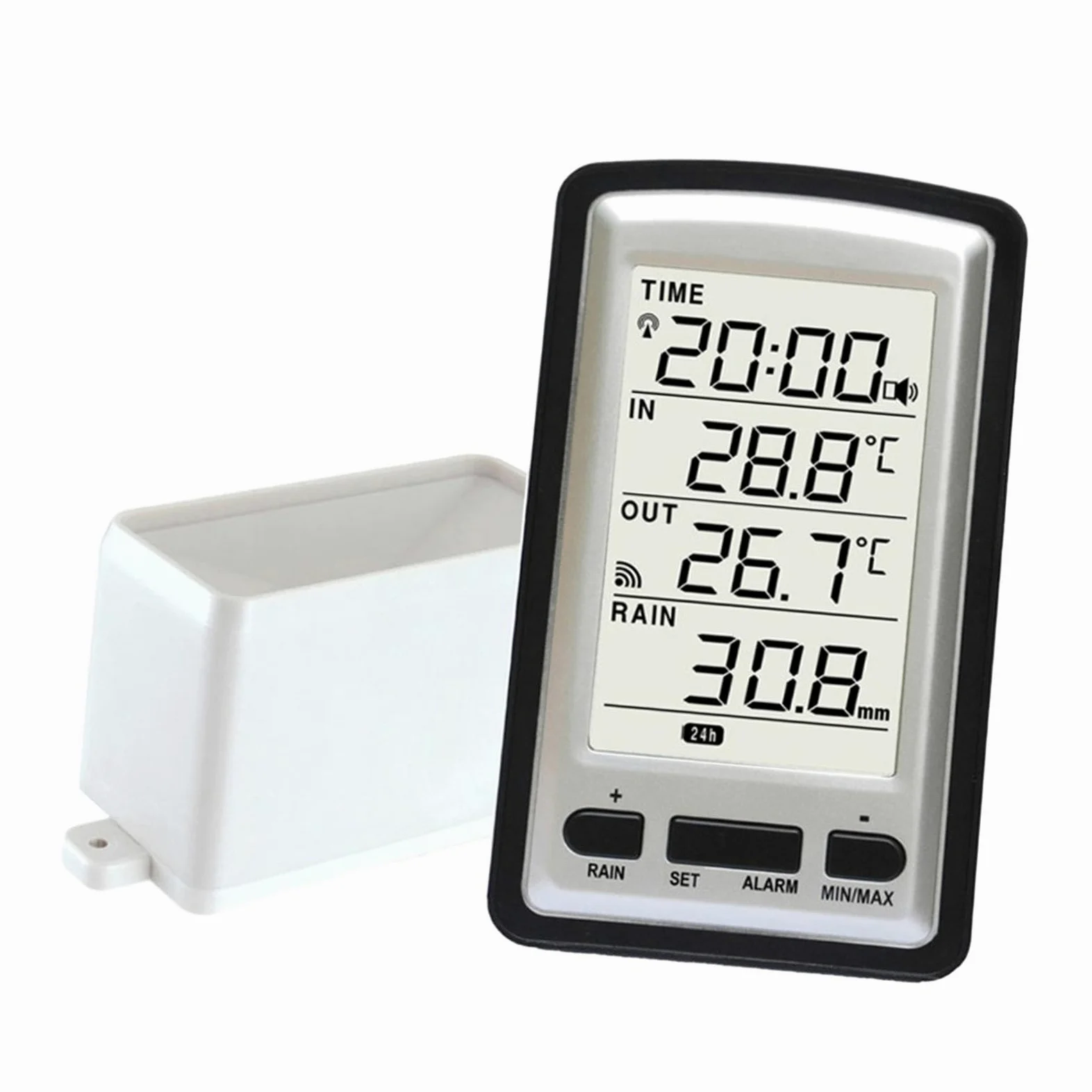 rockible Pluviomètre pluviomètre Outil de Mesure intérieur/extérieur pluviomètre numérique pluviomètre sans Fil