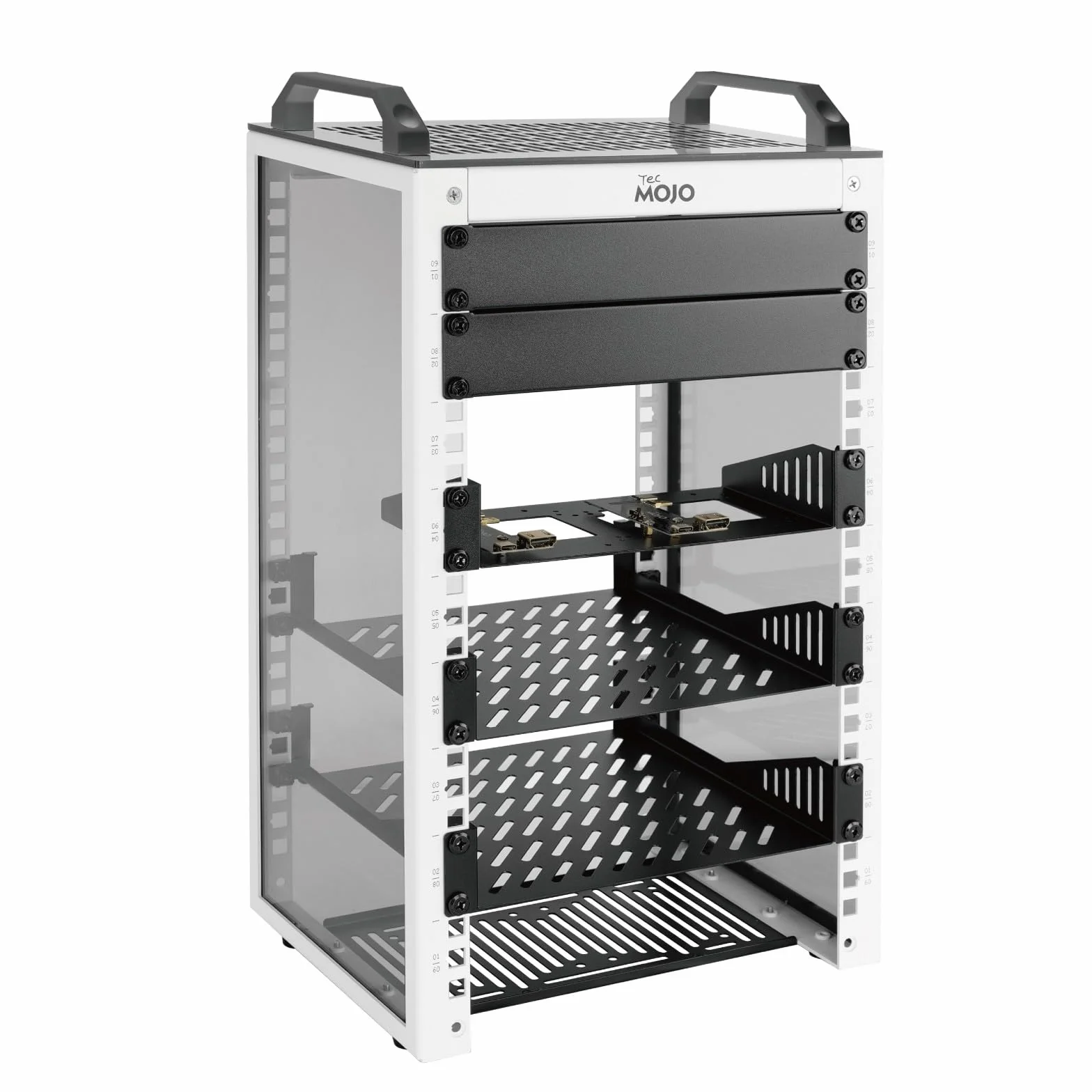 Armoire Réseau 10 Pouces 9U Mini-Rack de Bureau 200mm Blanc pour SBC NAS Serveurs