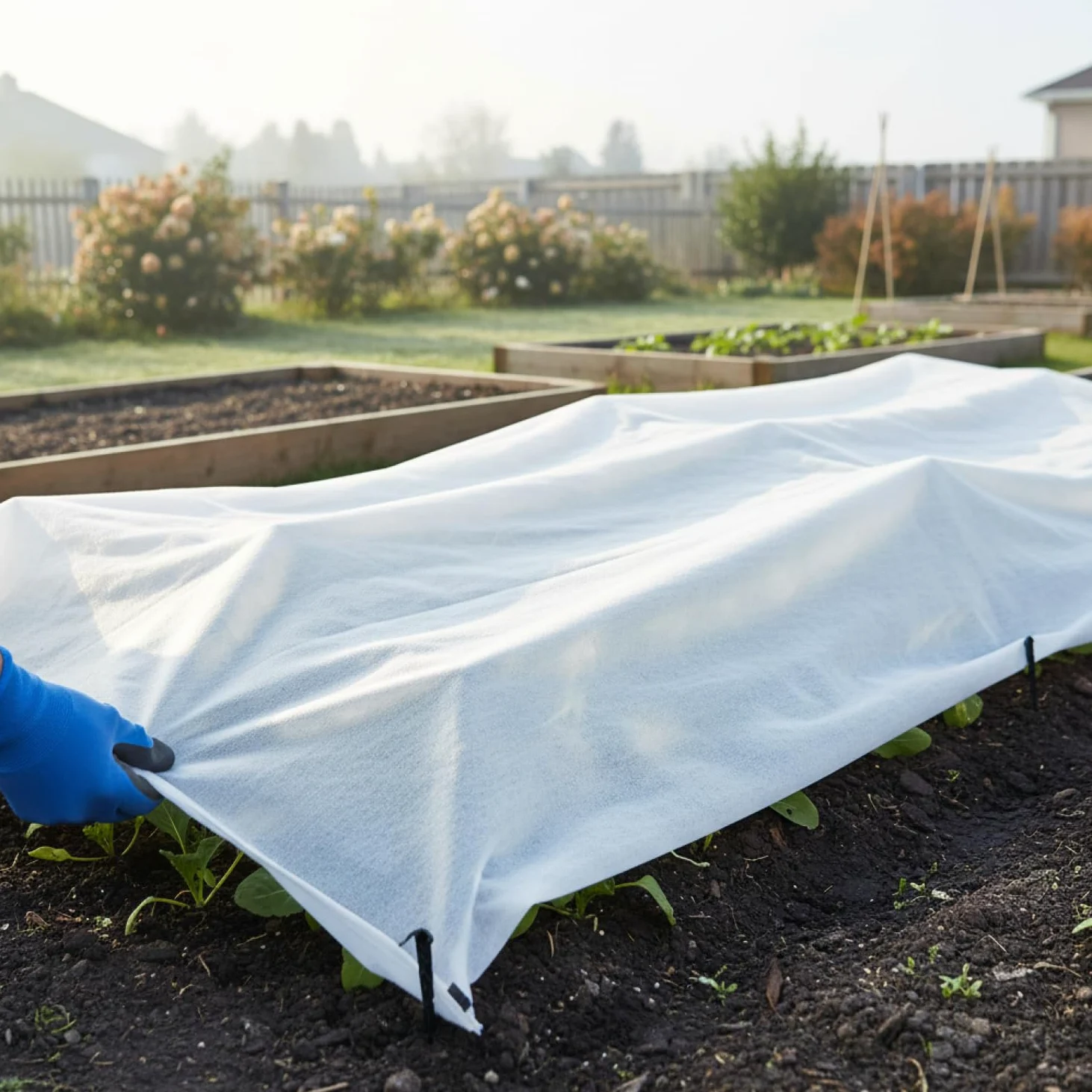com-four® Voile d'hivernage 67,5 m² pour Plantes, 9X Protection antigel | couverture de jardin pour potager et carré surélevé - textile découpable pour fleurs et DIY