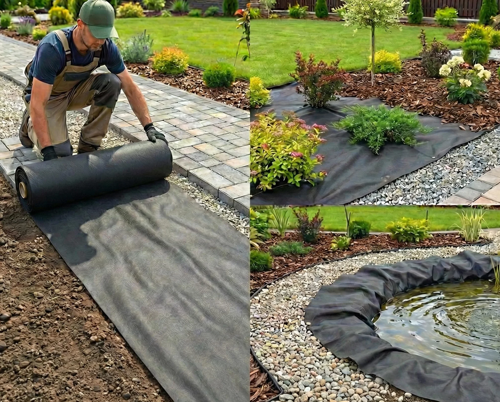 AFS Géotextile 120g/m² 20m x 0,5m Feutre de Jardin Anti-Mauvaises Herbes Drainage Filtration