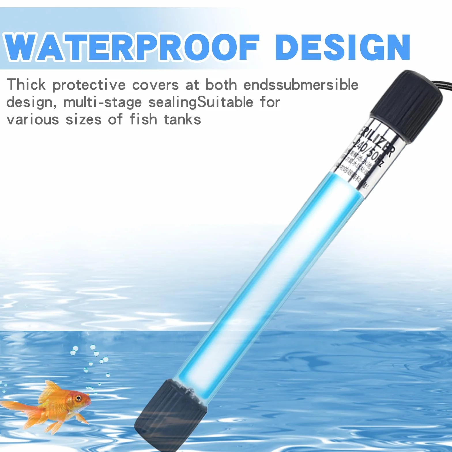 Lampe stérilisateur UV pour aquarium 13 W avec minuterie, étanche