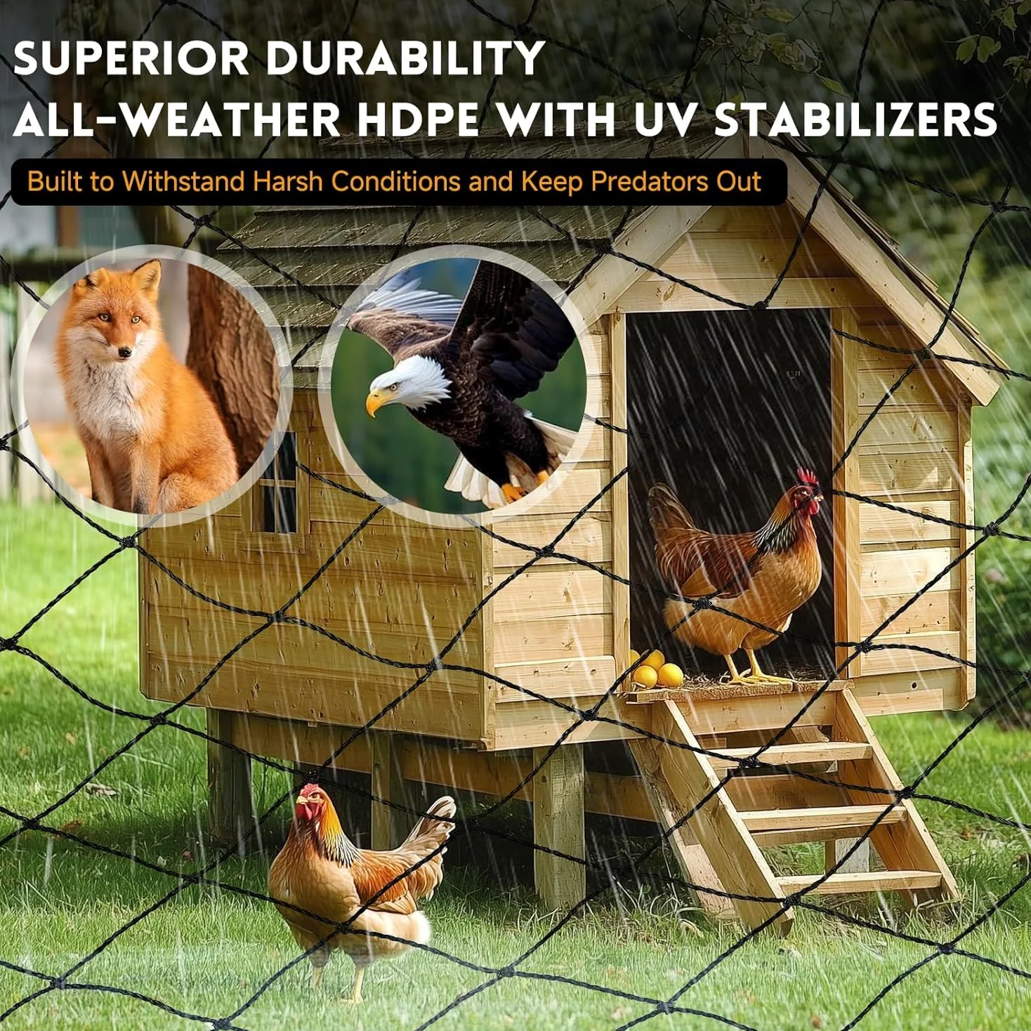 NEWFUN Filet Anti Oiseaux,Filet Voliere,(15m x 30m),25mm, Filet tissé Extra Fort, Protégez Arbres Fruitiers Et Les Légume des Dommages Causés