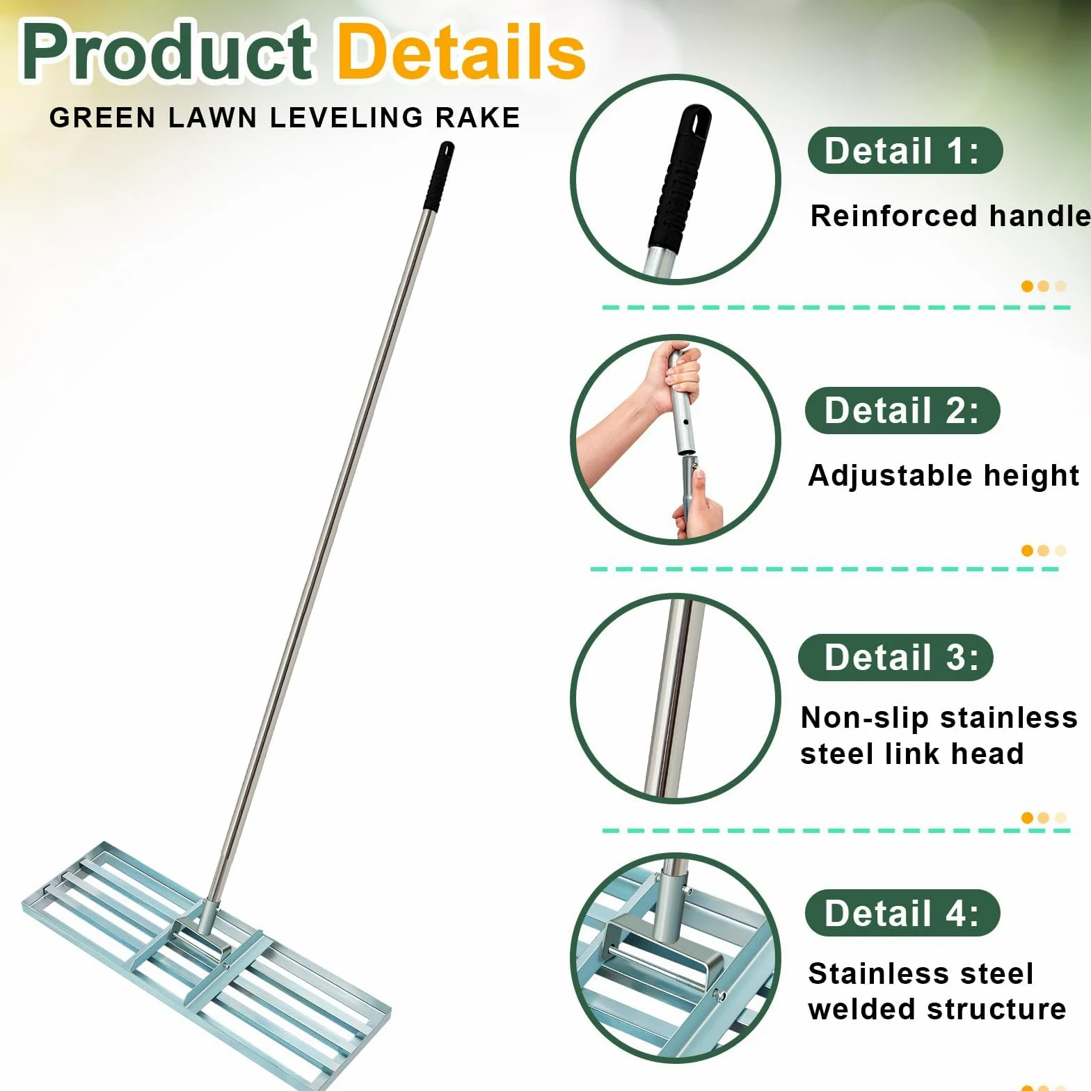 Outils de Jardin 4 pièces épandeur de Compost et de Mousse de Tourbe Ensemble d'entretien de la pelouse, épandeur de Compost 15,7 x 24, pour l'entretien de la pelouse et du Jardin