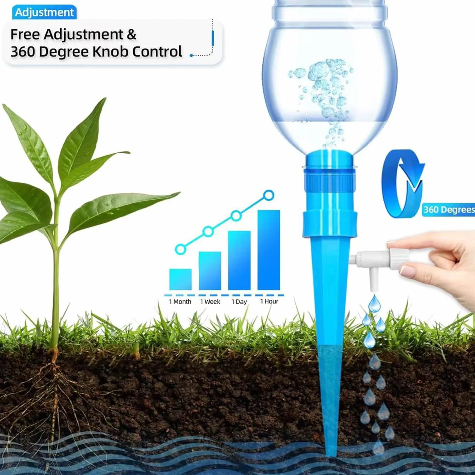 Arrosage Goutte à Goutte Universel Système Automatique Intérieur Extérieur avec Vannes de Régulation Jardin 10 Pièces
