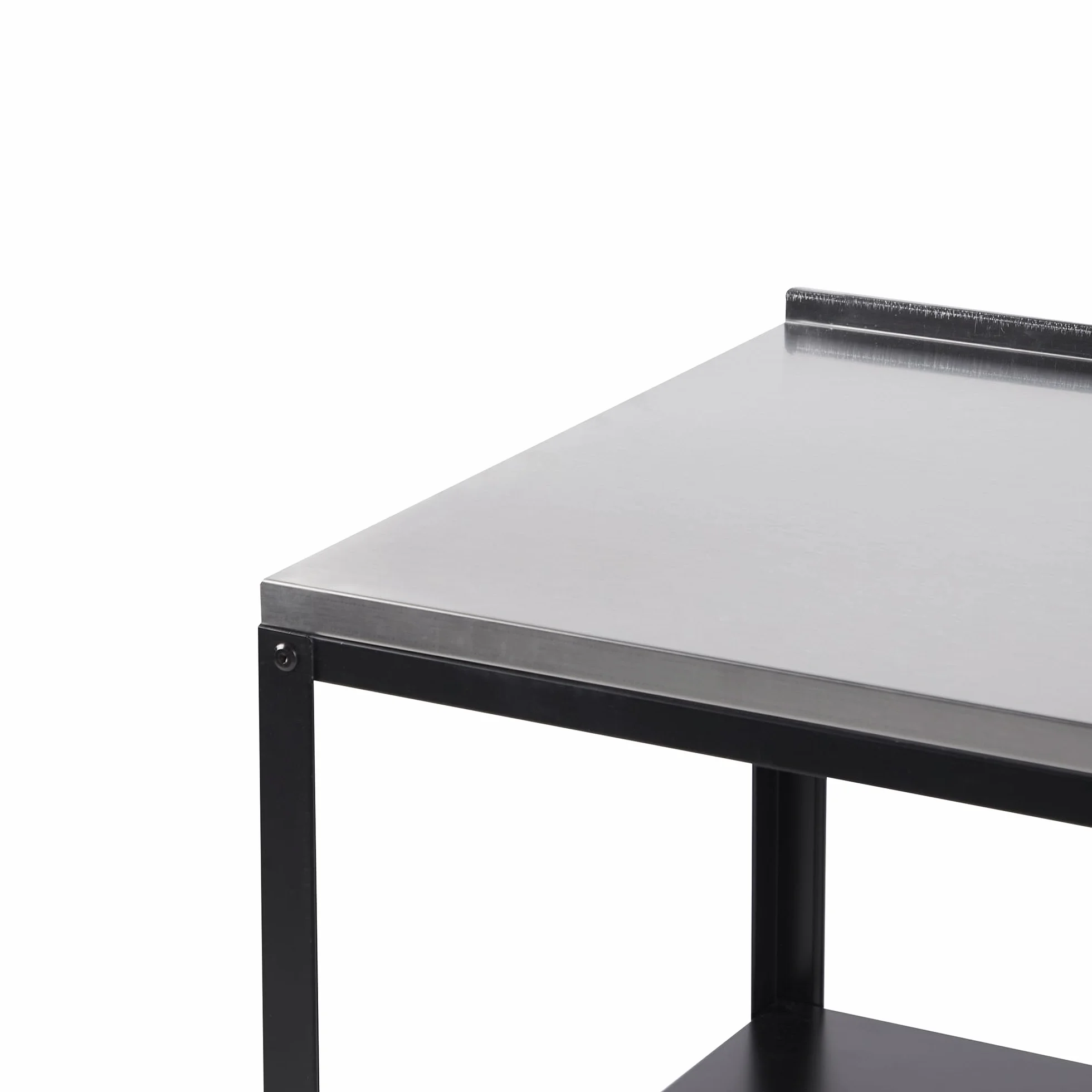 Beliani Commode de Jardin Îlot en Acier INOX Noir 80 x 50 x 92 cm Vilama