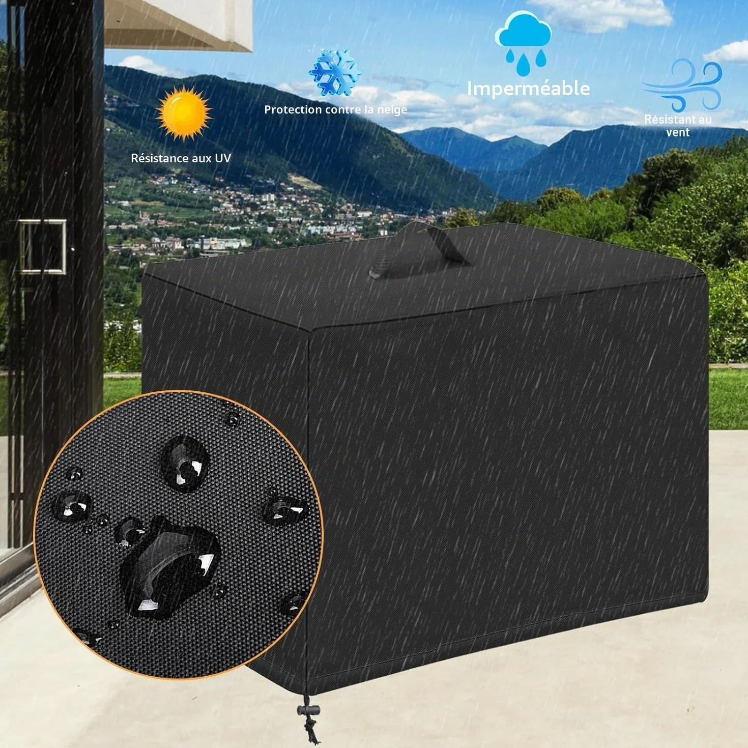 Abri Pompe Piscine Hors Sol 420D Tissu Oxford Étanche Caisson Phonique