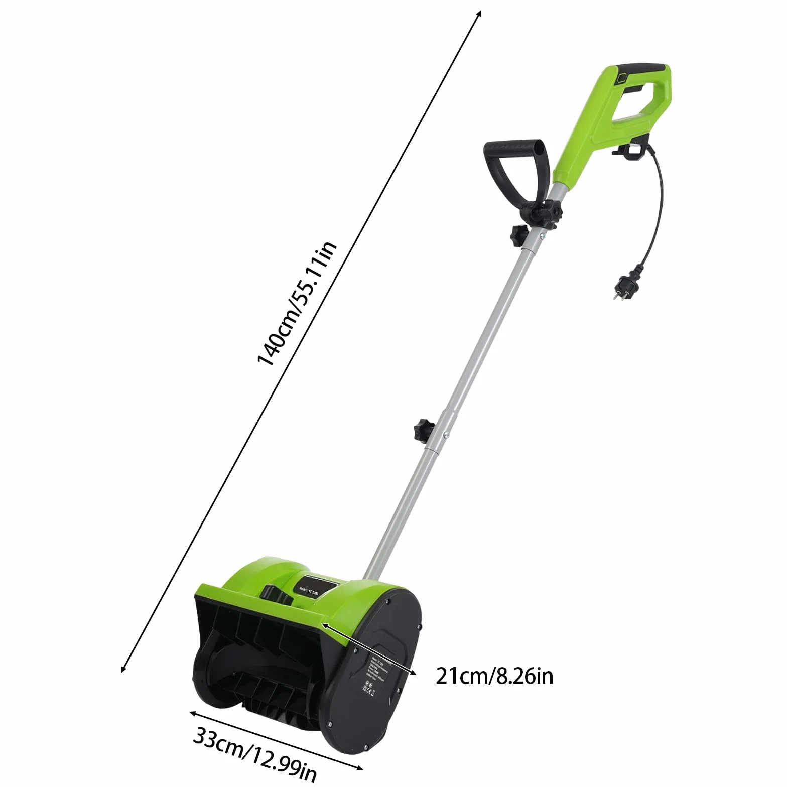 Souffleuse à Neige Électrique 1200 W 220 V 8 m Distance de Lancer 30 cm Largeur 15 cm Hauteur
