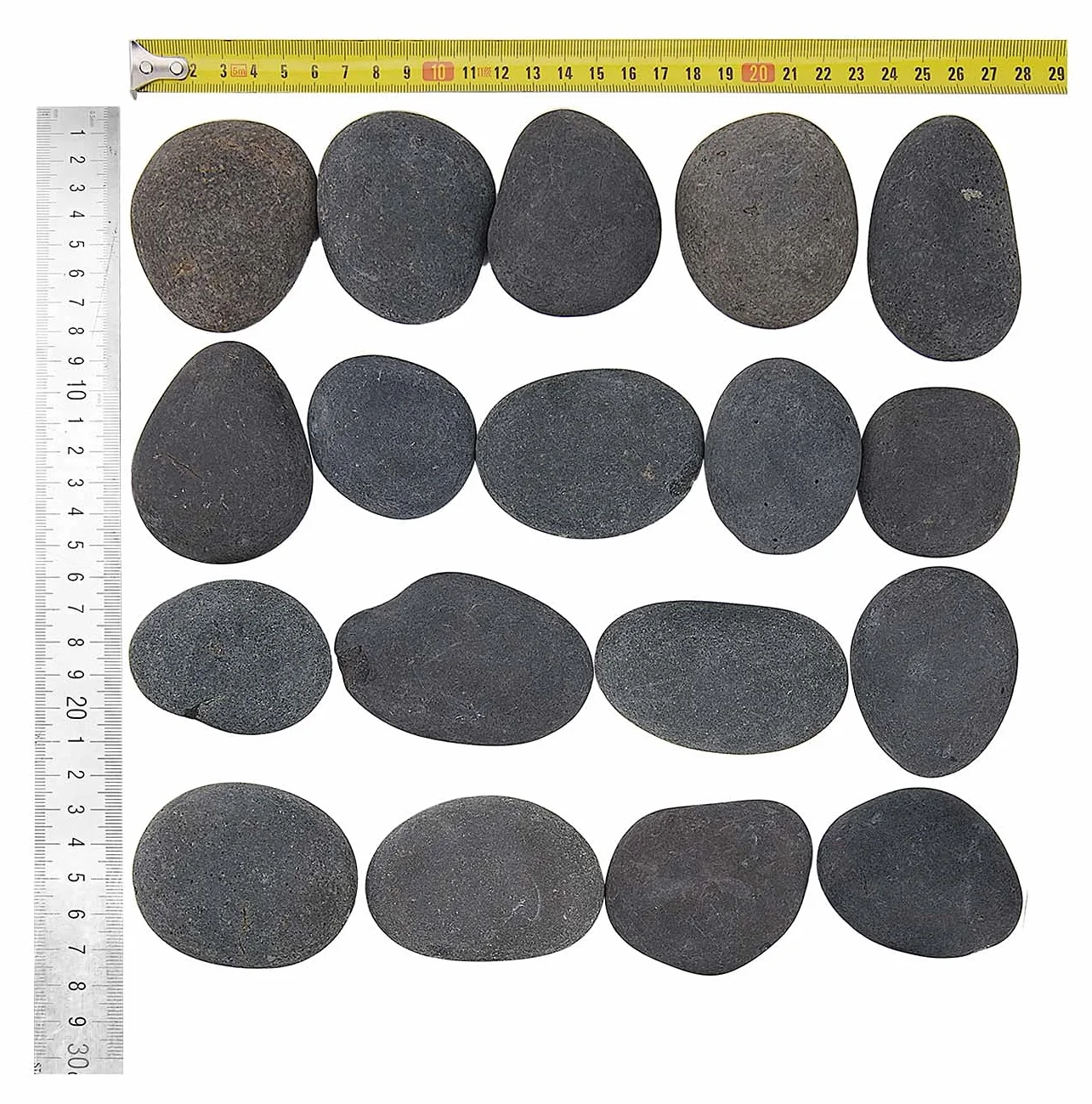 Hisredsun Pierres Plates à Peindre 16 pièces, 4-7 cm Galets Lisses Naturels pour Jardin Zen, Mandala, Aquariums