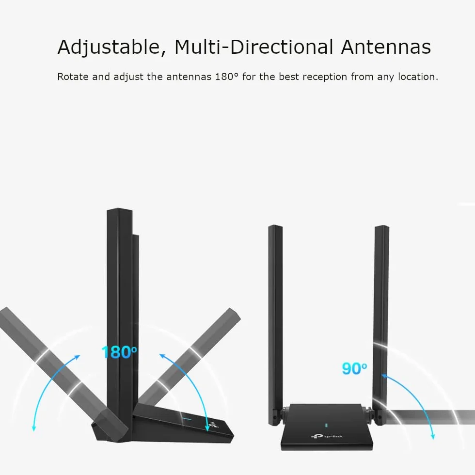 TP-Link Archer TX20U Plus Clé WiFi 6 AX1800 Adaptateur Réseau sans Fil Double Bande 2,4 GHz 5 GHz Antennes 5 dBi WPA3