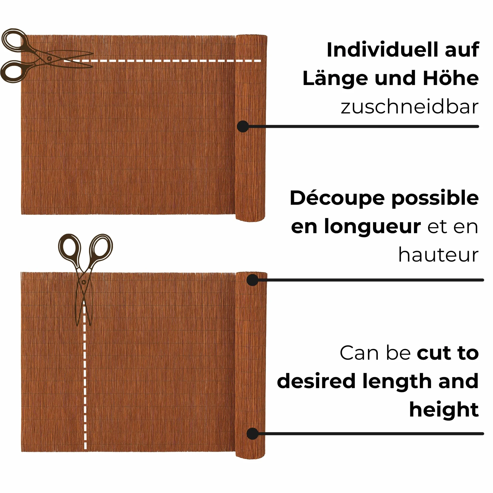 Canisse Osier Déco Naturelle 40 x 300 cm Brise Vue Jardin Balcon Cloture Exterieur Pare Soleil