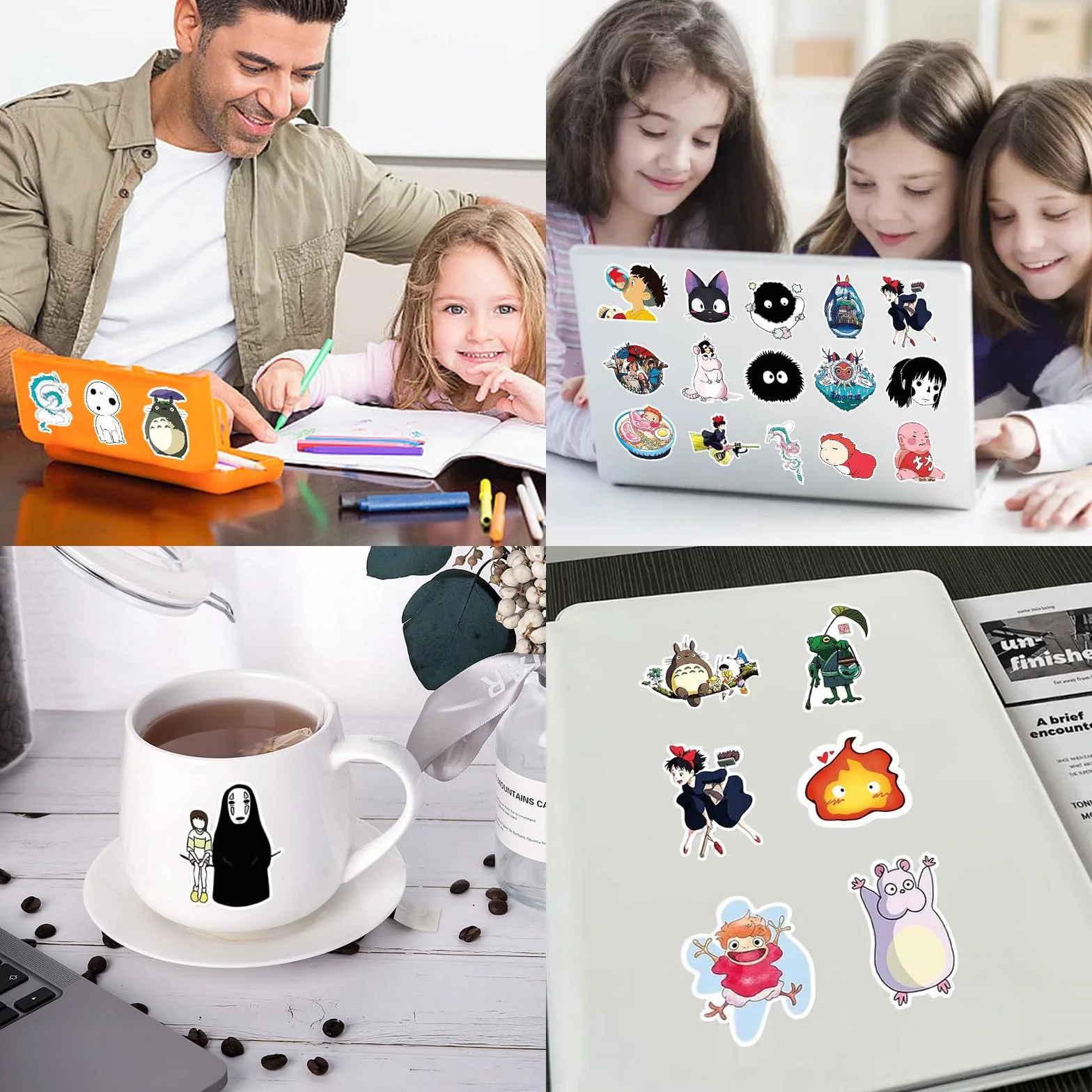 YOGARTH 50 Pièces Autocollants Kawaii Anime Stickers en Vinyle pour Guitares Ordinateur Portable