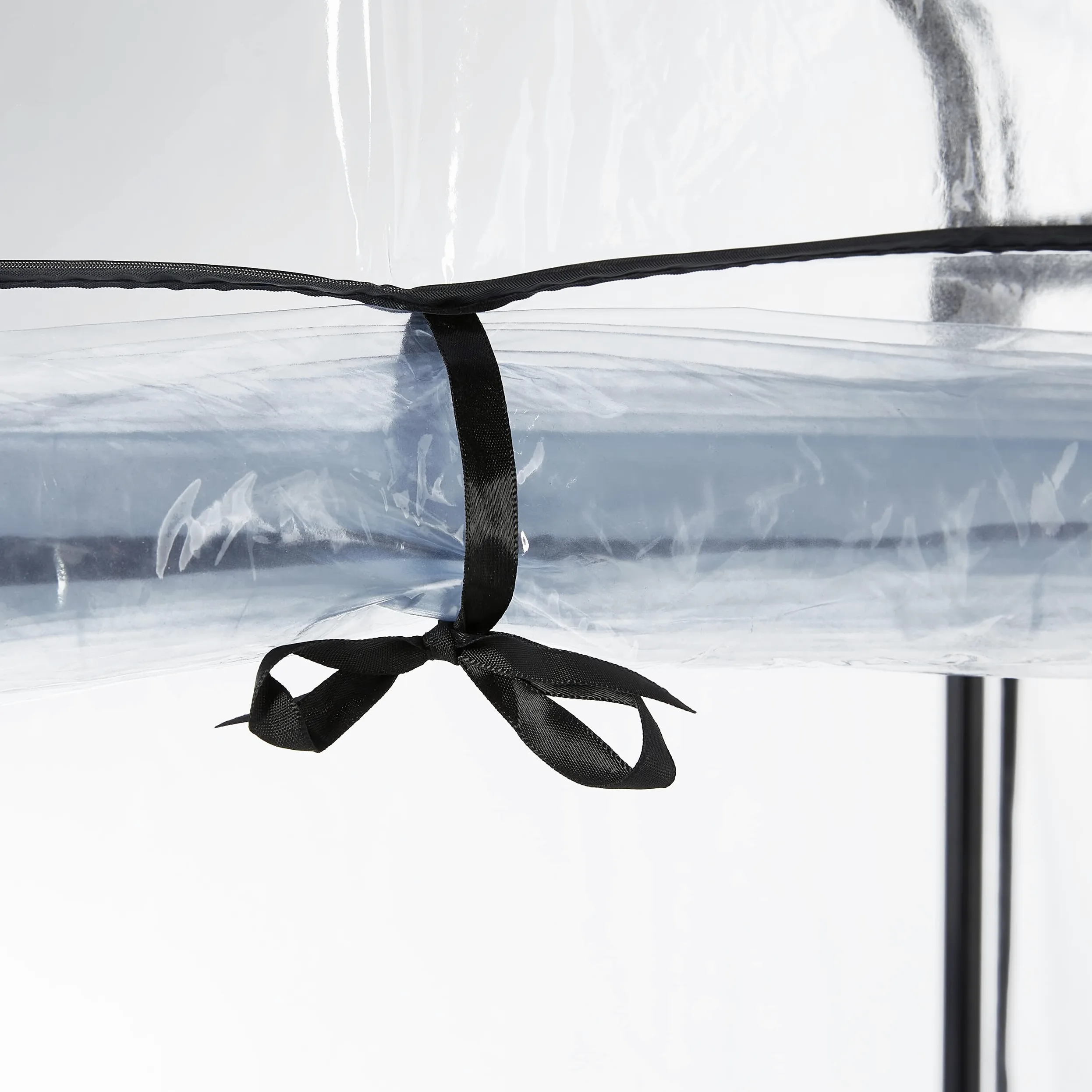 Relaxdays Serre de Balcon, 2 étagères, bâche en PVC, Acier, H x L x P : 94 x 67 x 49 cm, Transparent et Noir