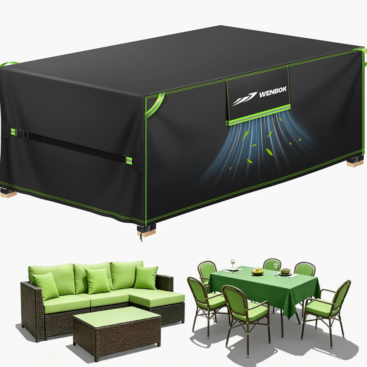 Housse de Protection pour Meubles de Jardin Imperméable,210x110x75cm | Oxford 420D Housse Salon de Jardin Exterieur avec Évent Résistant aux UV pour Mobilier,Chaise,Canape,Tables de Jardin