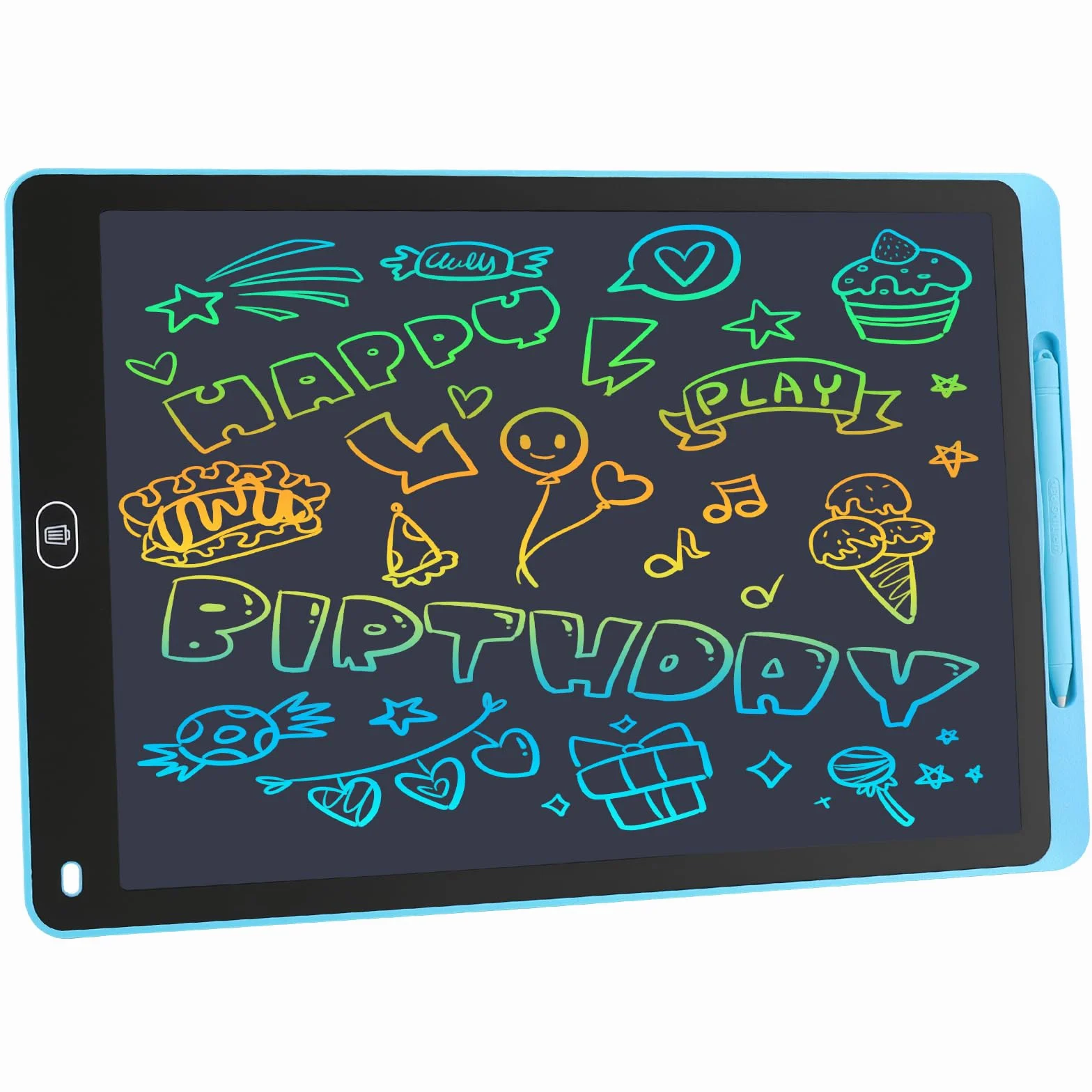 Tablette Dessin Enfant 16 Pouces Ardoise Magique LCD Colorée avec Verrouillage et Effacement Jouet Éducatif Filles Garçons 3-12 ans Bleu