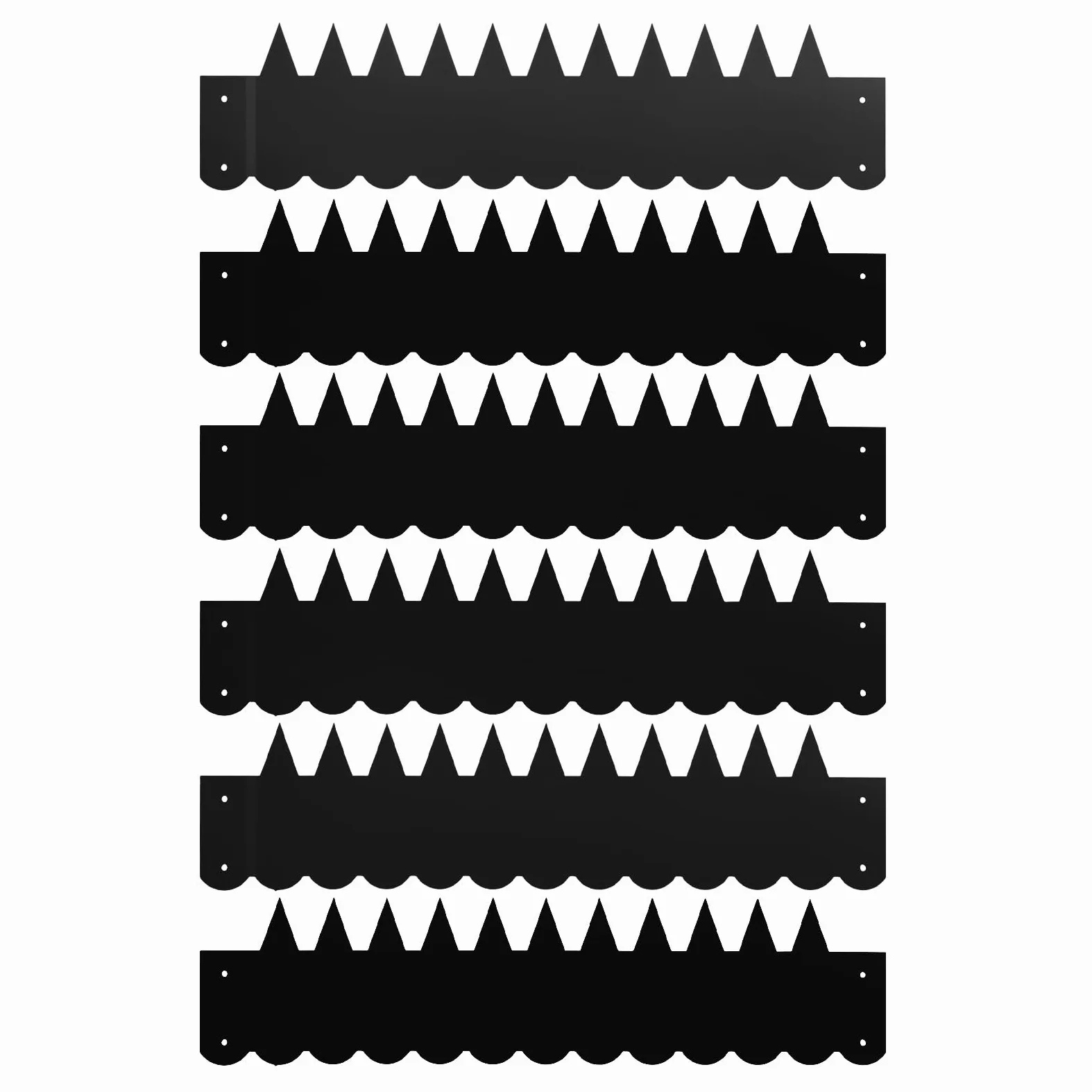 Lot de 6 bordures de pelouse en métal - Bordure de jardin - Barrière contre les mauvaises herbes - Résistant aux intempéries et flexible - Pour parterres et chemins - Noir