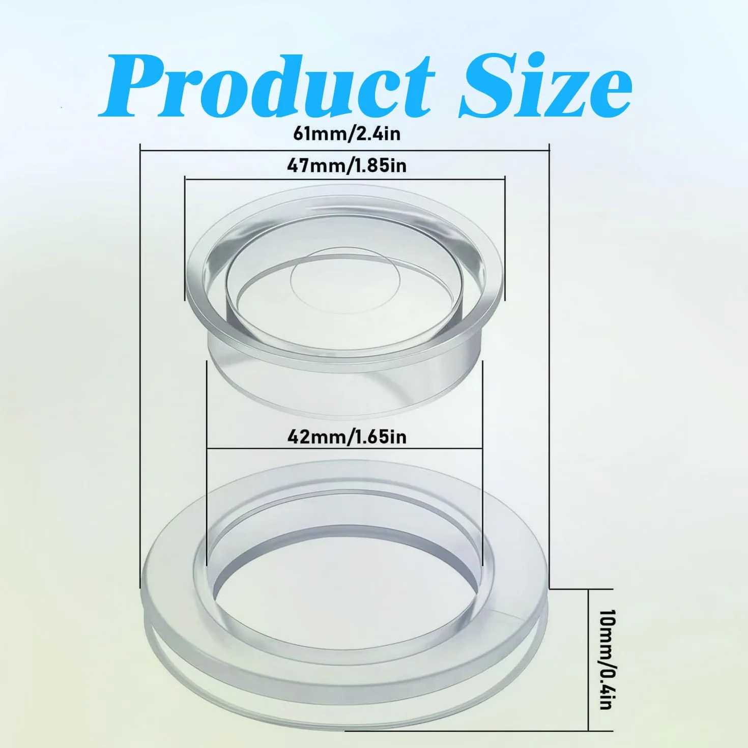 Amazleer Lot de 2 inserts de table de parasol 5,1 cm avec capuchon anneau standard blanc 42 mm-65 mm