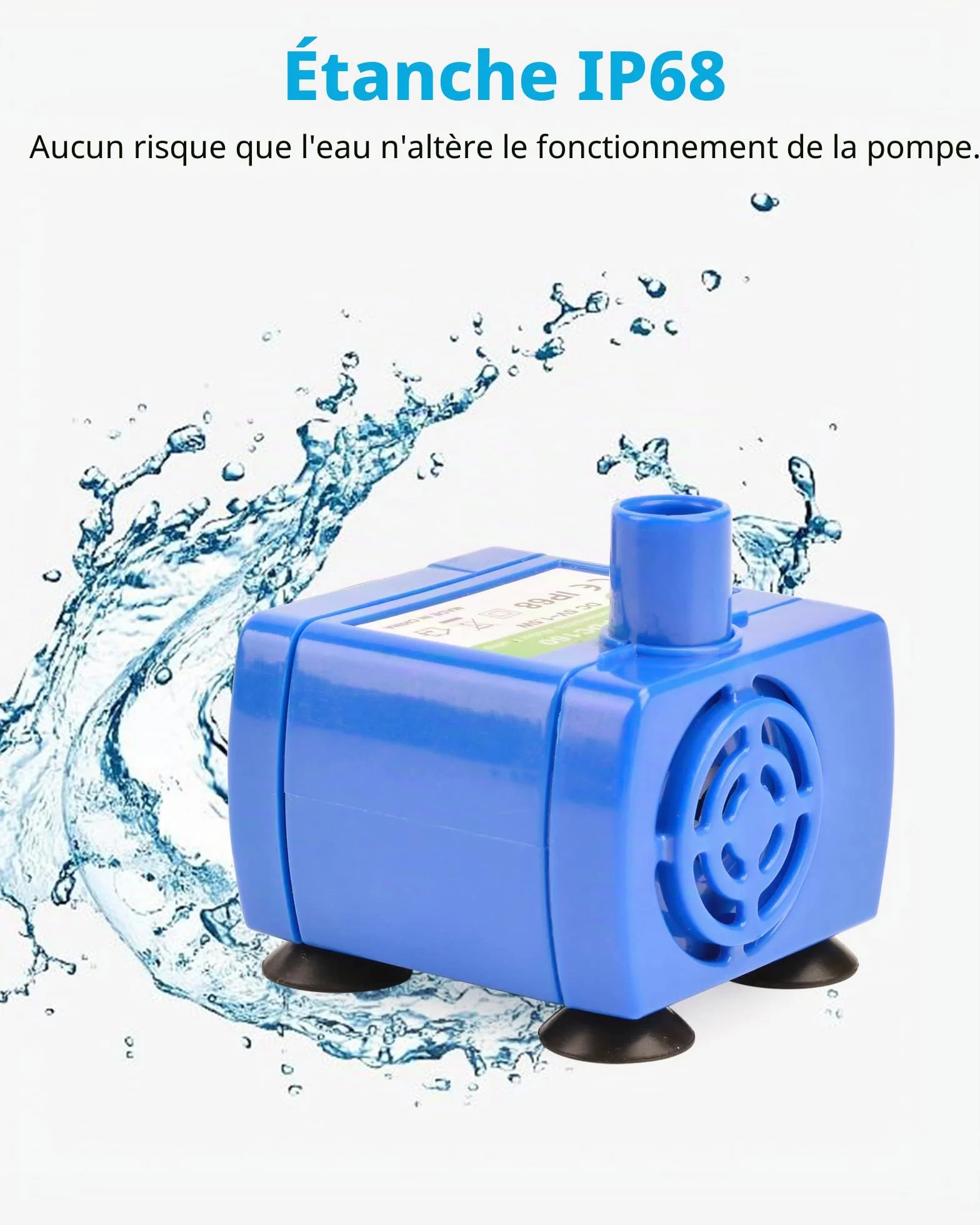 NICREW Pompe de Fontaine à Chat Chien, Pompe à Eau Submersible