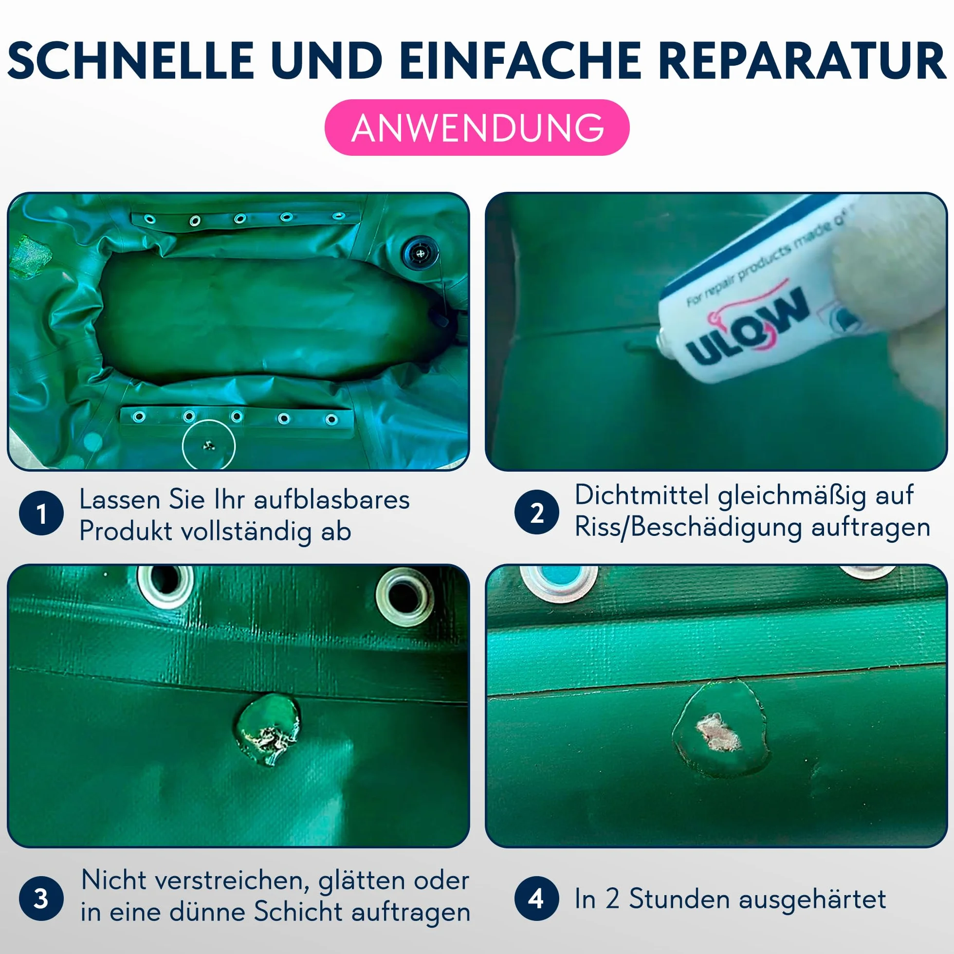 Kit de Réparation Liner Piscine PVC Colle Vinylique Silicone Scellante Transparente pour Piscines Gonflables Bateaux